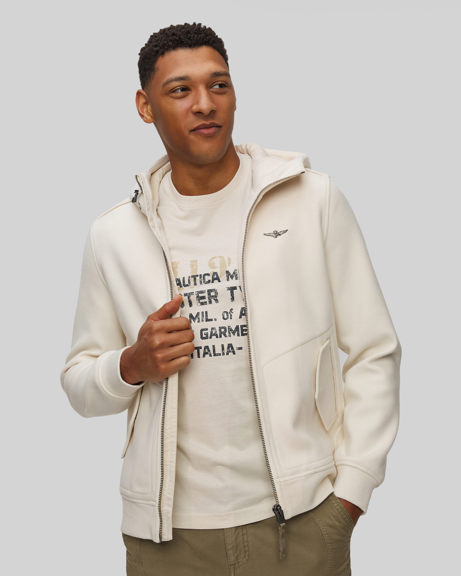 Giacca beige da uomo Aeronautica Militare