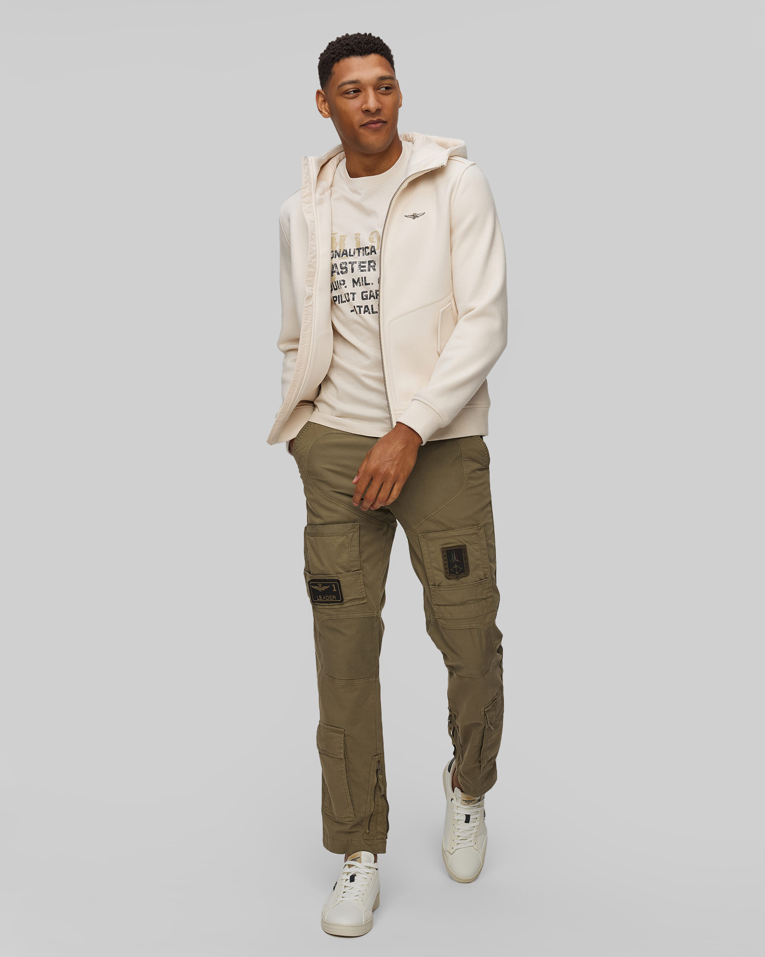 Aeronautica Militare Herrenjacke in Beige, Farbe/Muster: Beżowy