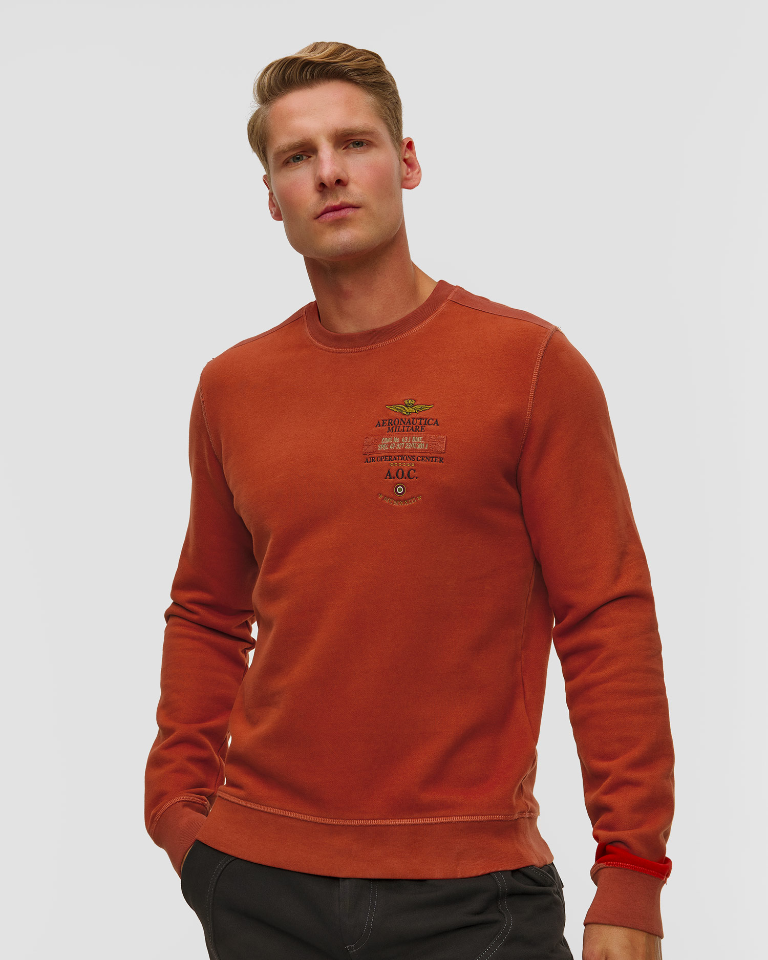 Men's orange sweatshirt Aeronautica Militare