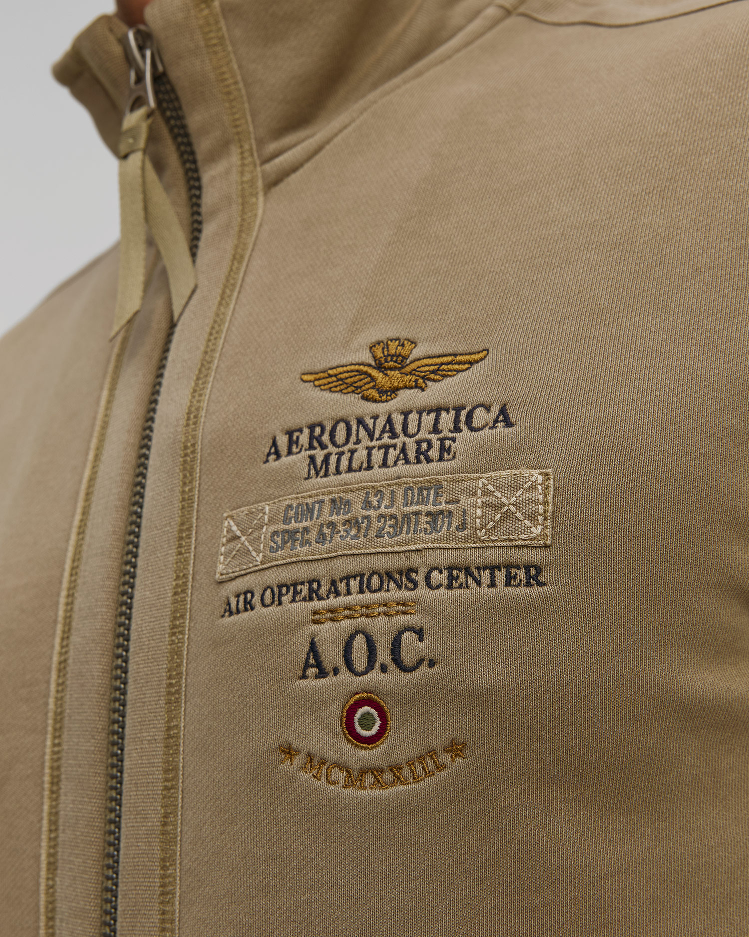 Aeronautica Militare Herren-Sweatshirt mit Reißverschluss in Grün