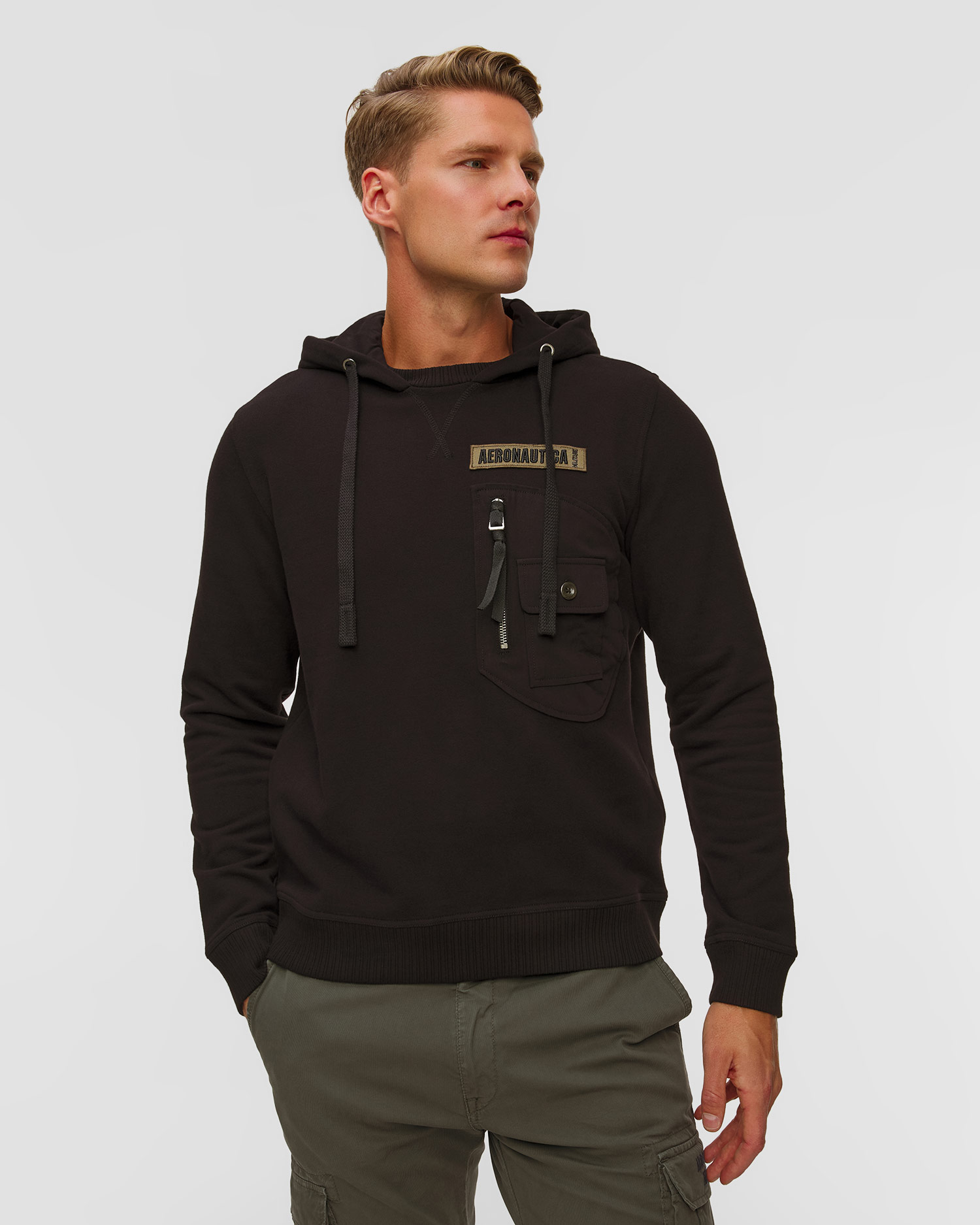 Men's black sweatshirt Aeronautica Militare