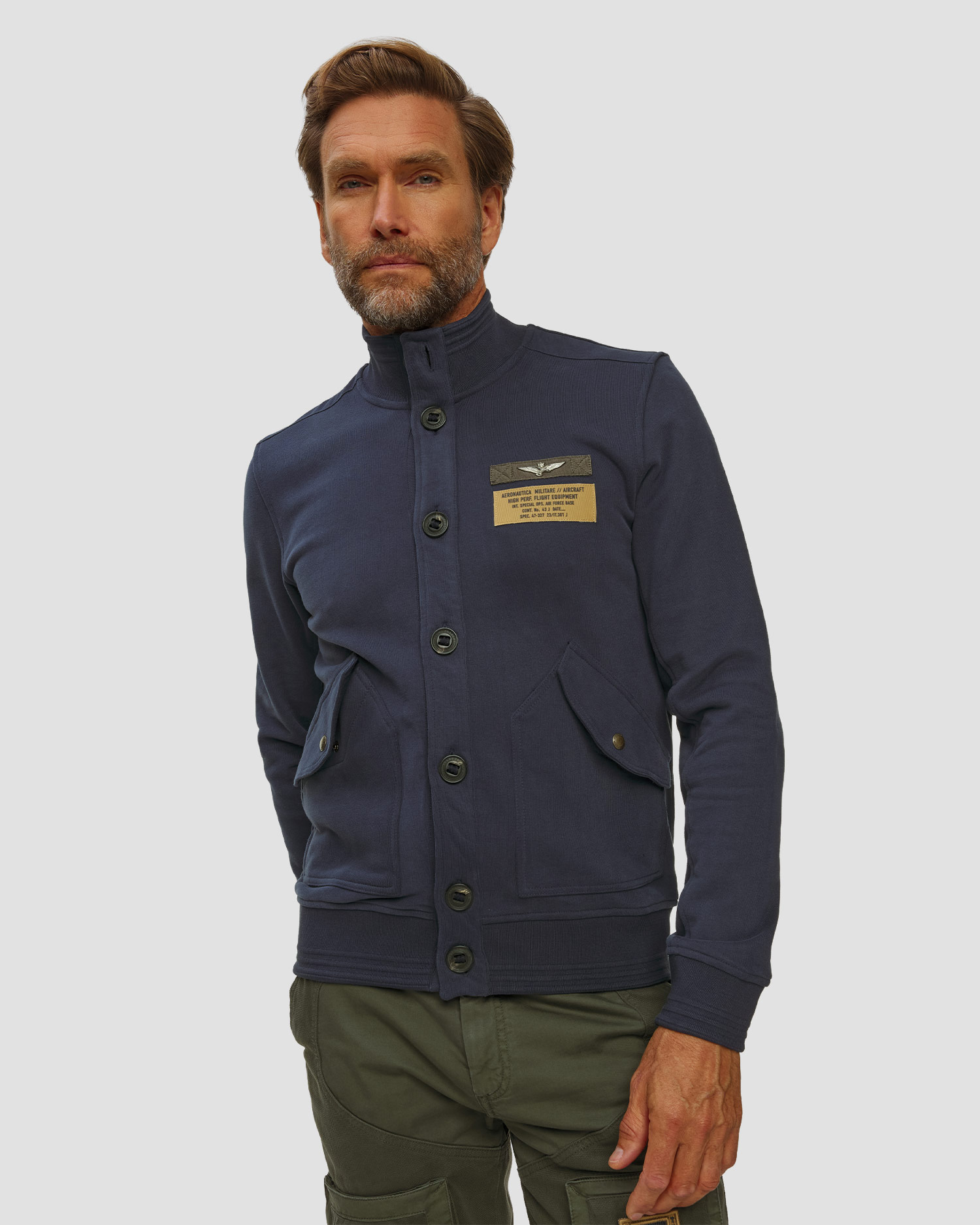 Felpa blu scuro da uomo Aeronautica Militare