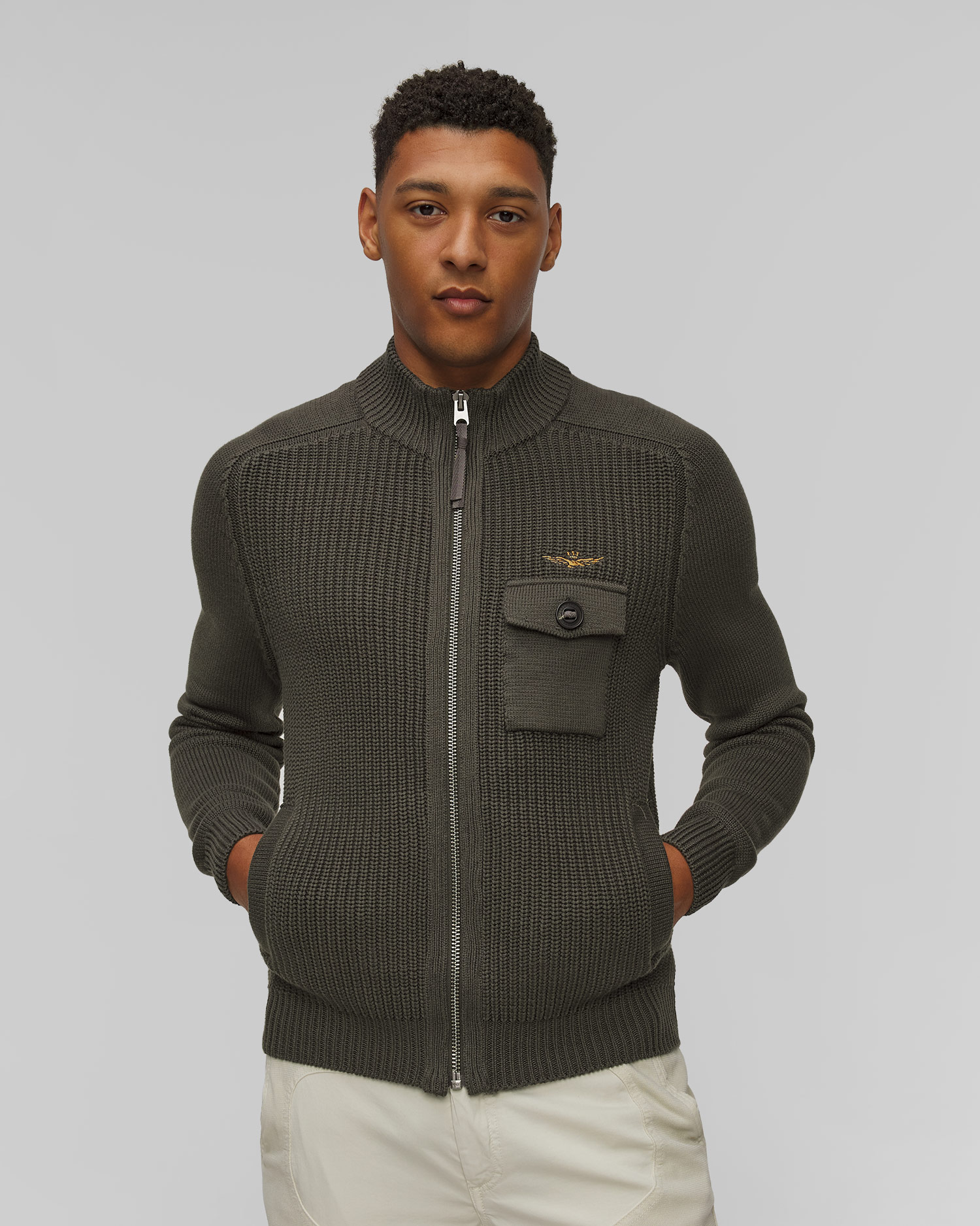 Maglione verde da uomo Aeronautica Militare