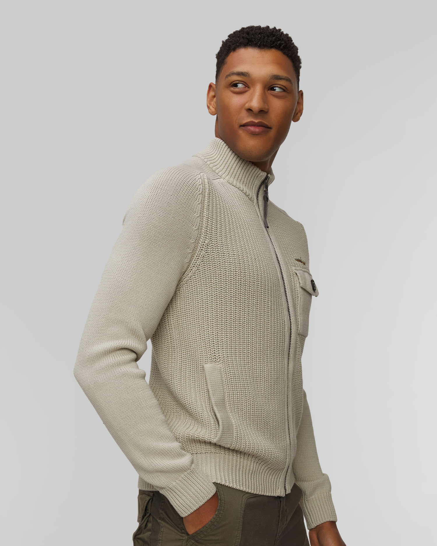 Maglione grigio da uomo Aeronautica Militare