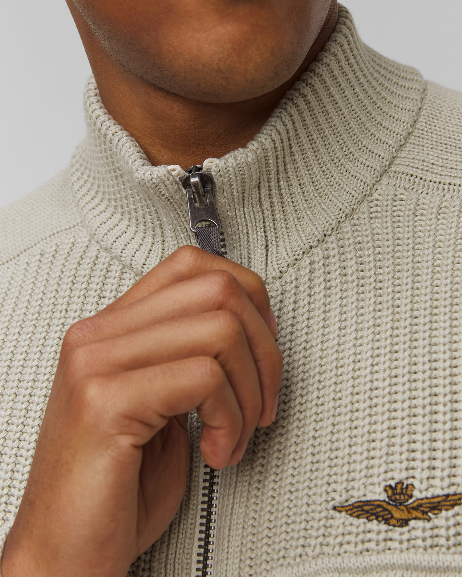 Maglione grigio da uomo Aeronautica Militare