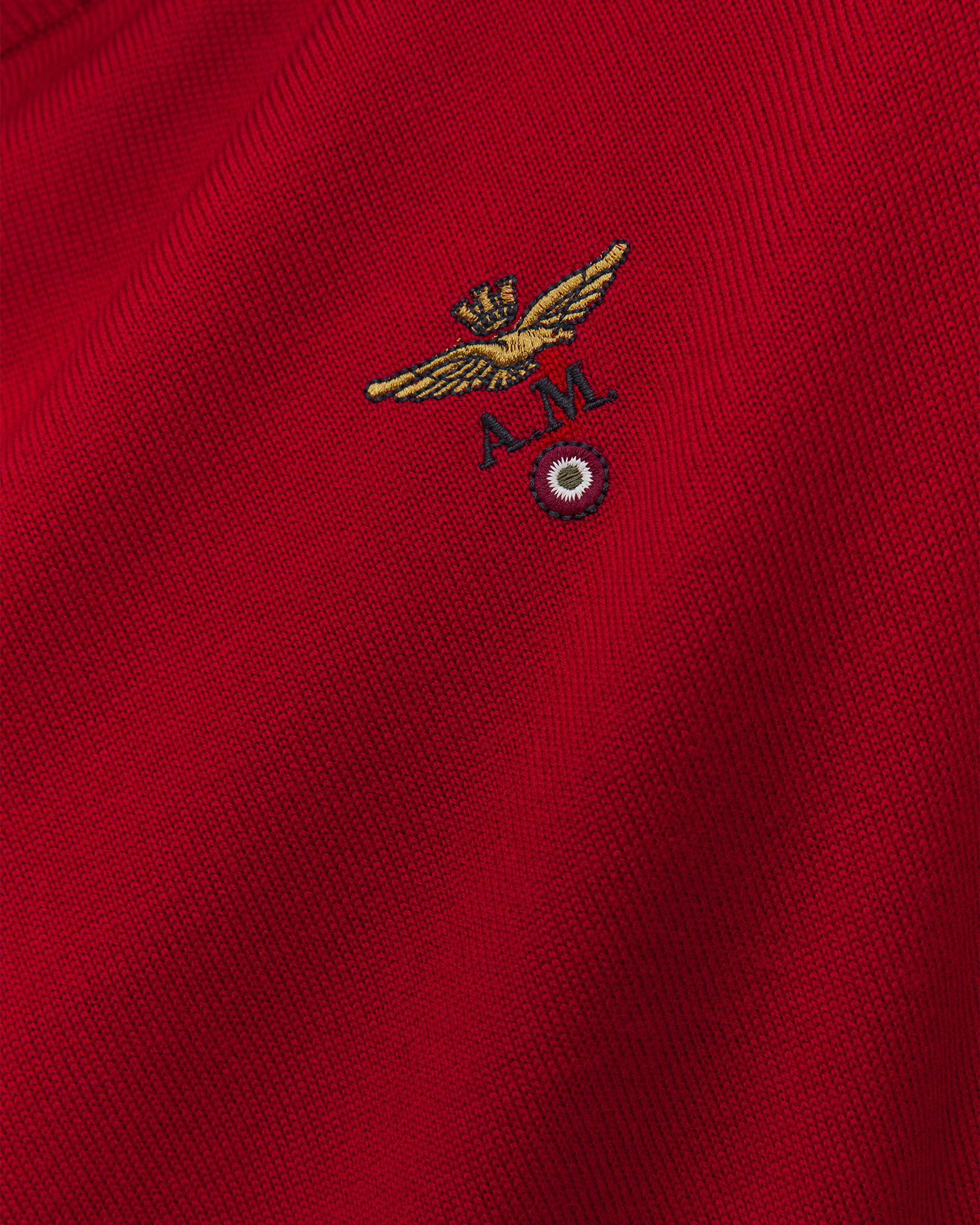 Czerwony sweter wełniany męski Aeronautica Militare