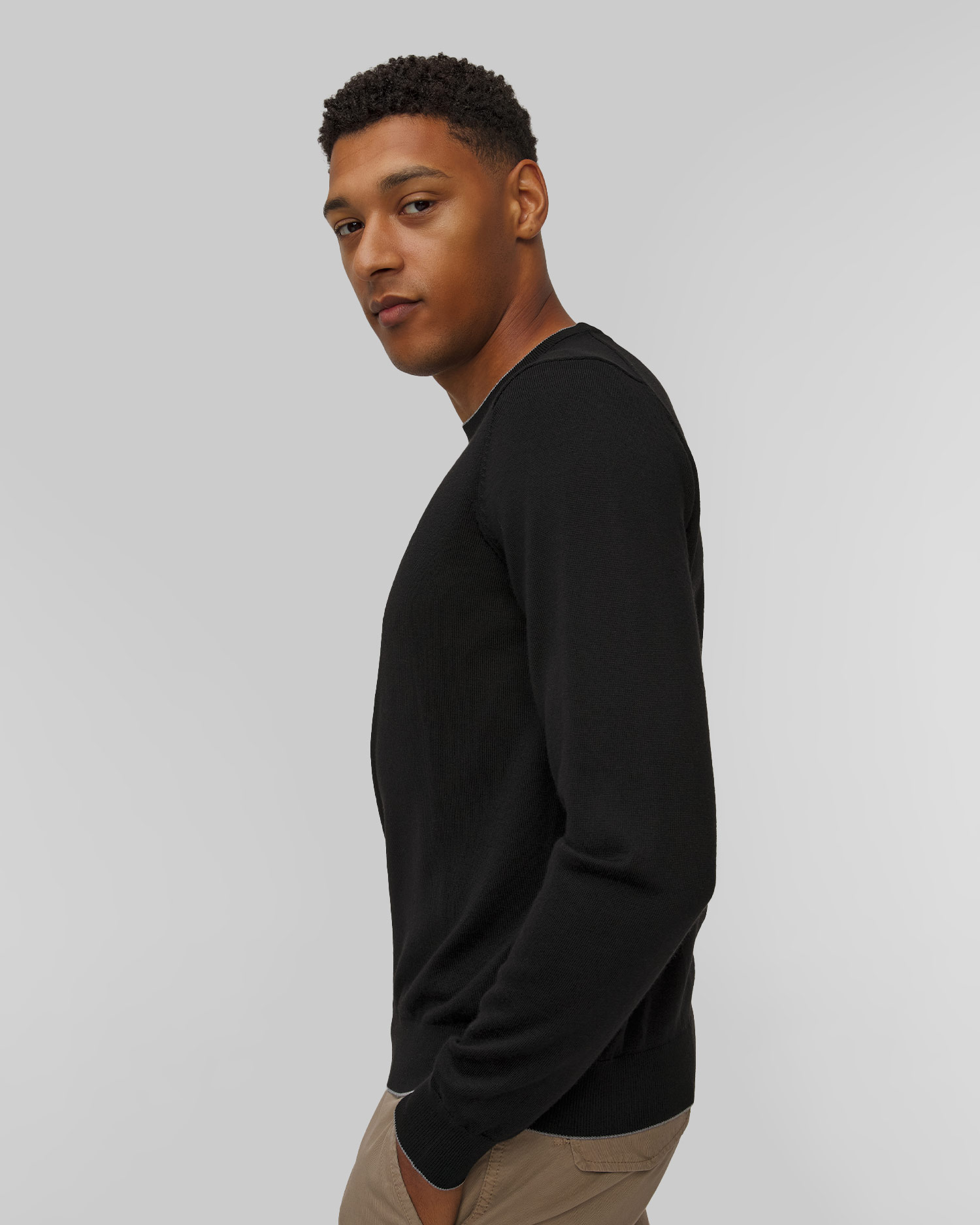 Aeronautica Militare Herren-Wollpullover in Schwarz