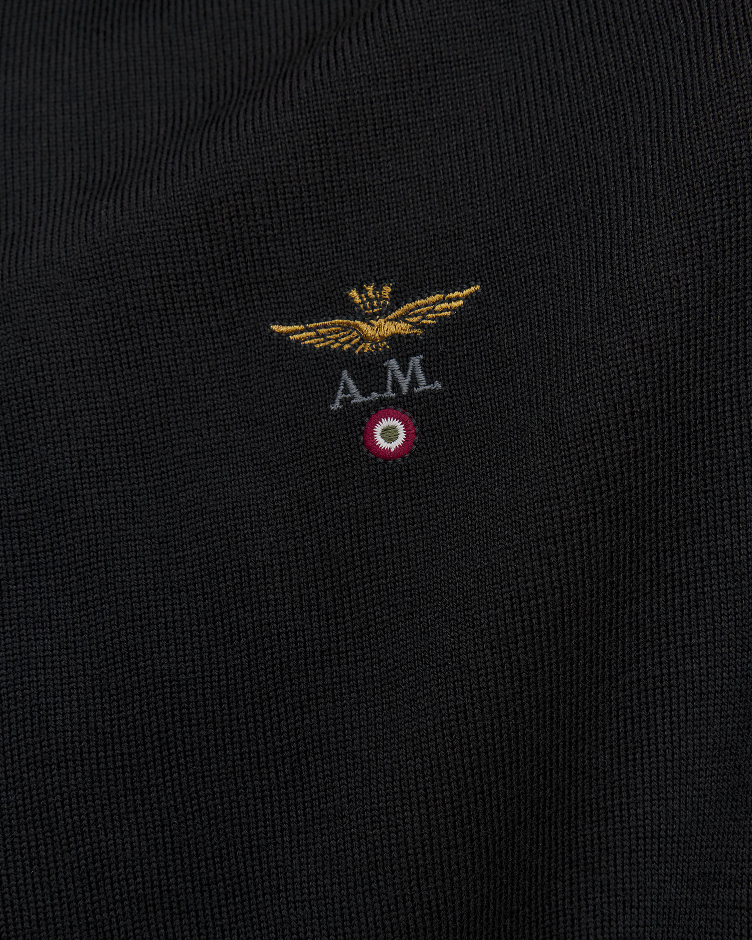 Aeronautica Militare Herren-Wollpullover in Schwarz