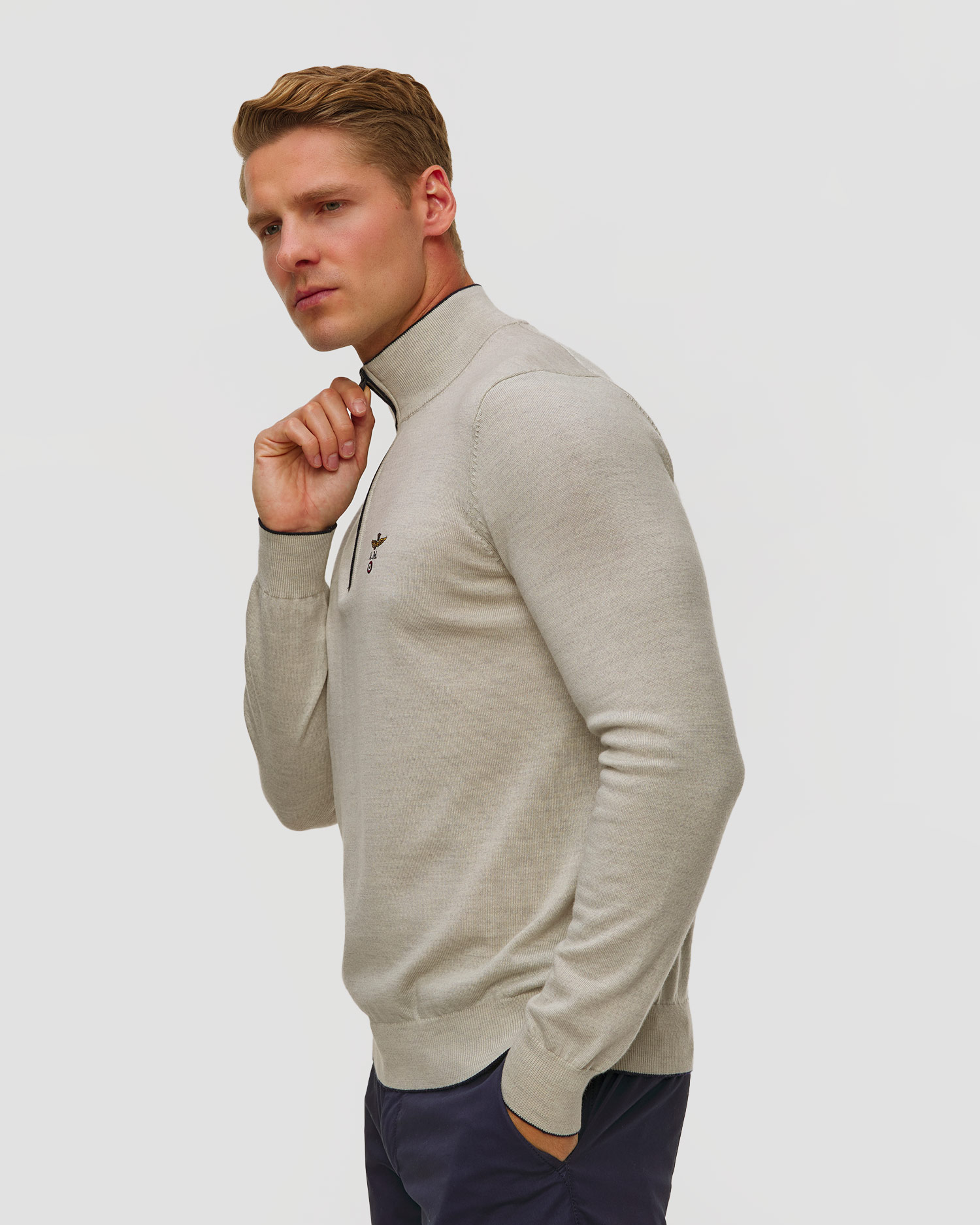 Aeronautica Militare Wollpullover für Herren in Grau