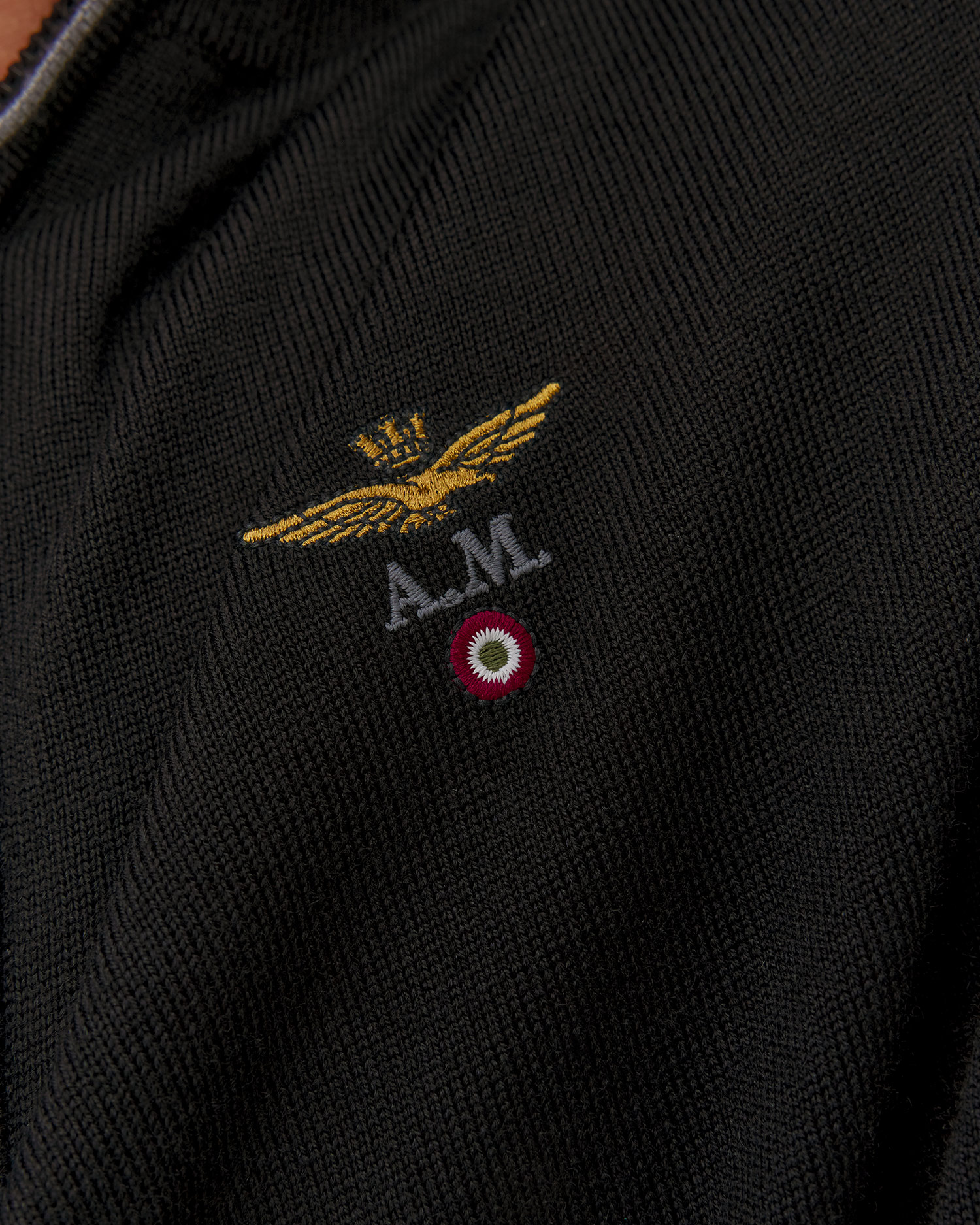 Aeronautica Militare Herren-Wollpullover in Schwarz