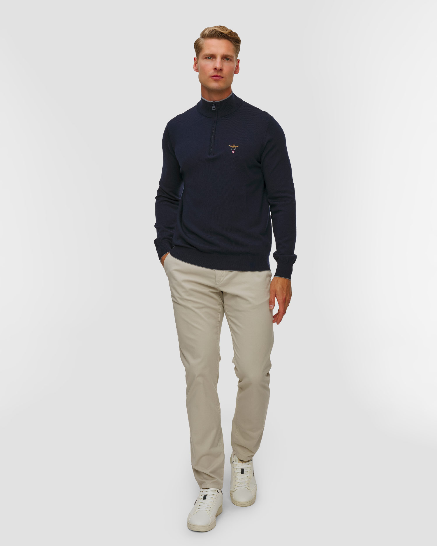 Aeronautica Militare Wollpullover für Herren in Marineblau