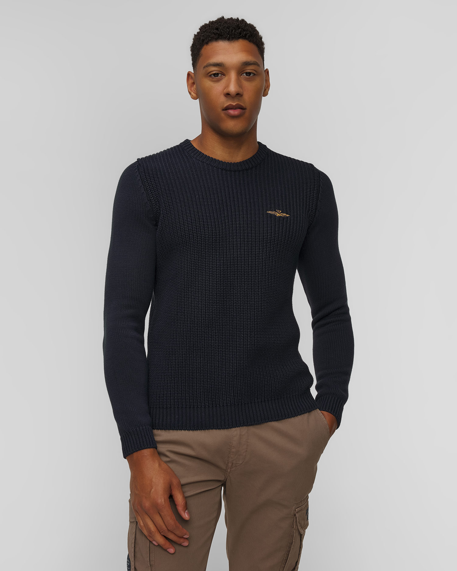 Tmavě modrý pánský svetr Aeronautica Militare