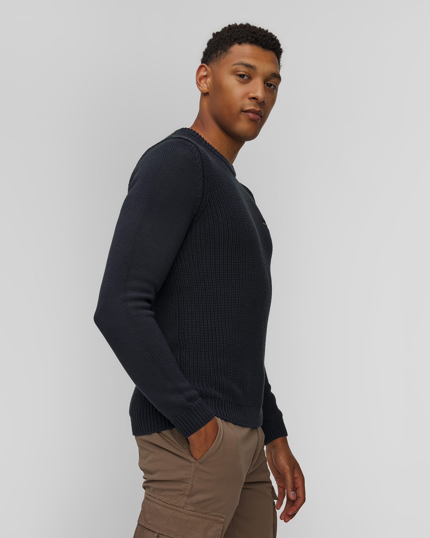 Tmavě modrý pánský svetr Aeronautica Militare