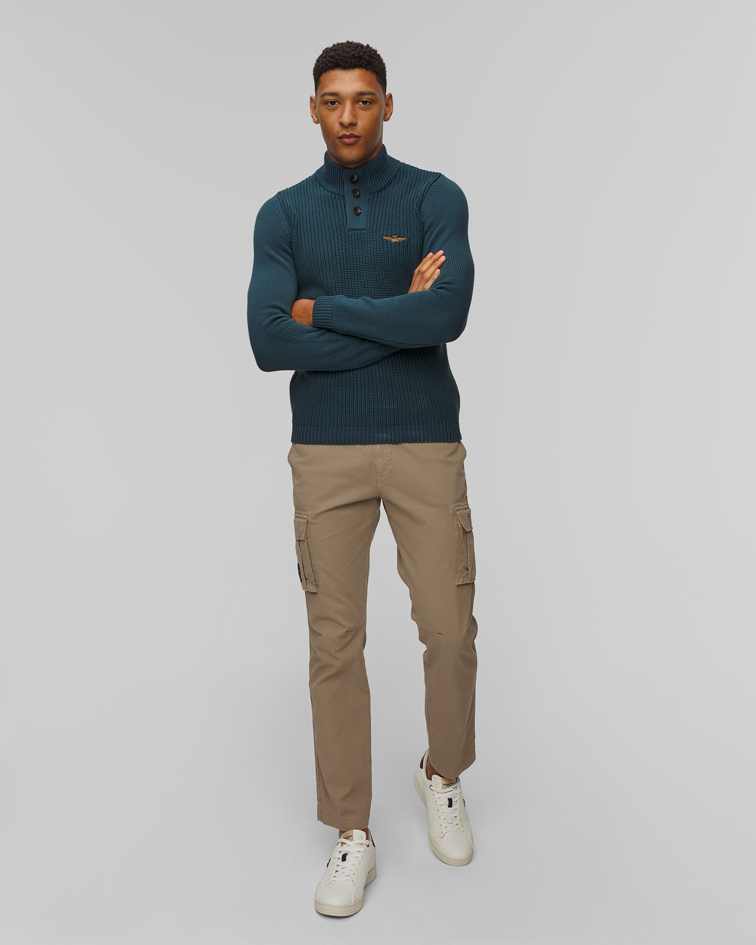 Niebieski sweter męski Aeronautica Militare