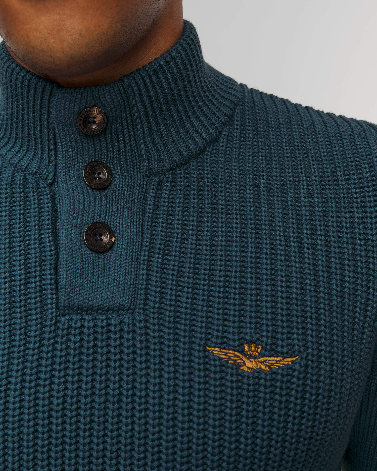 Niebieski sweter męski Aeronautica Militare