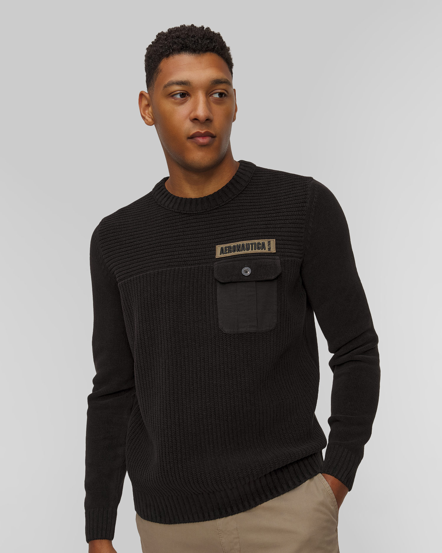 Černý pánský svetr Aeronautica Militare