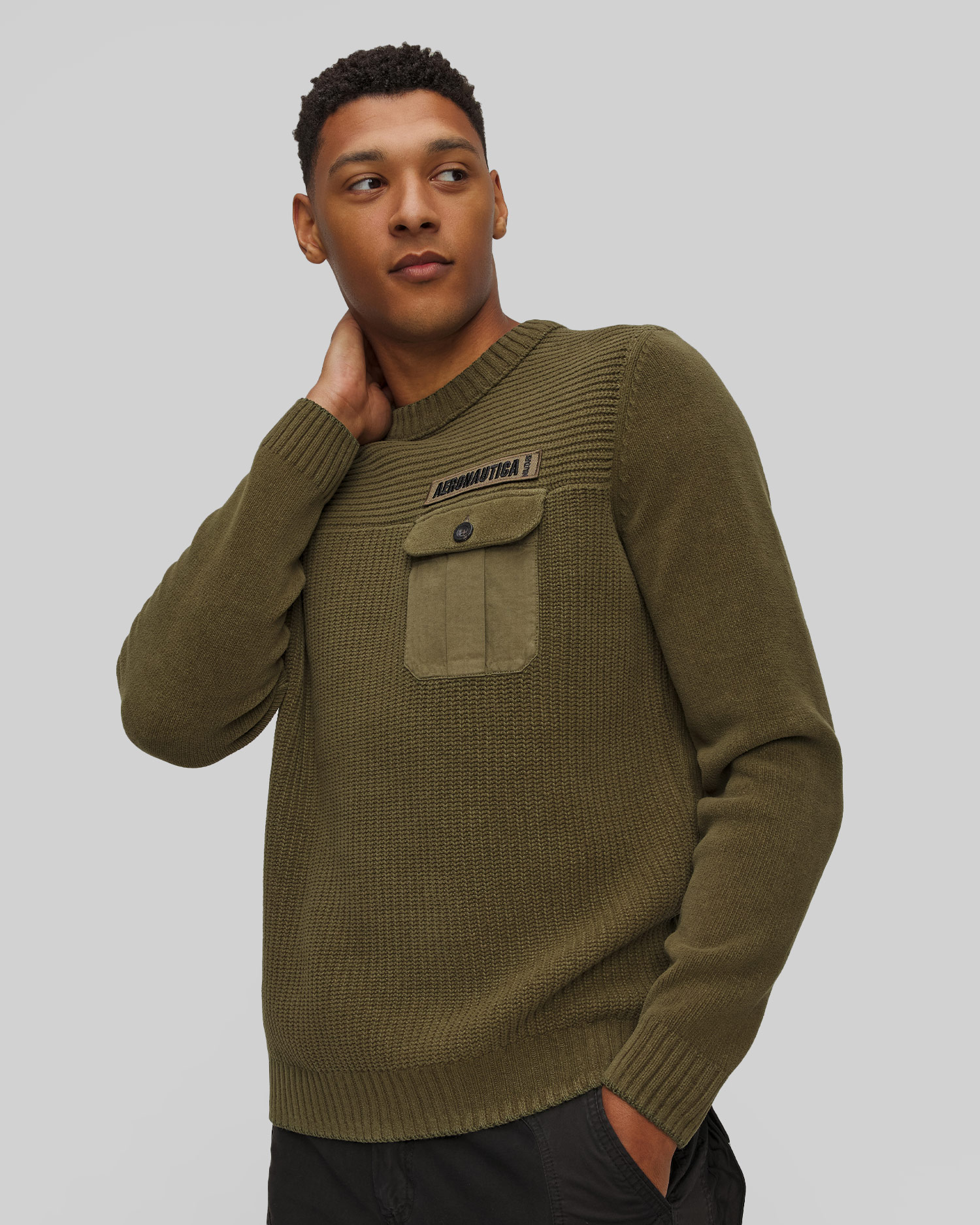 Aeronautica Militare Herrenpullover in Grün