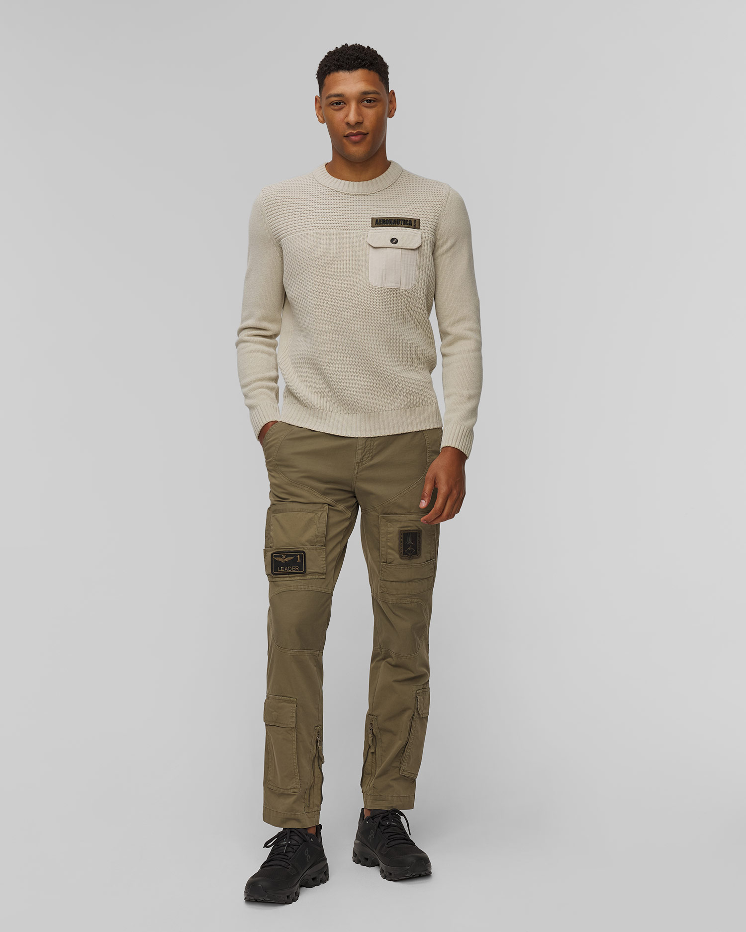 Béžový pánský svetr Aeronautica Militare