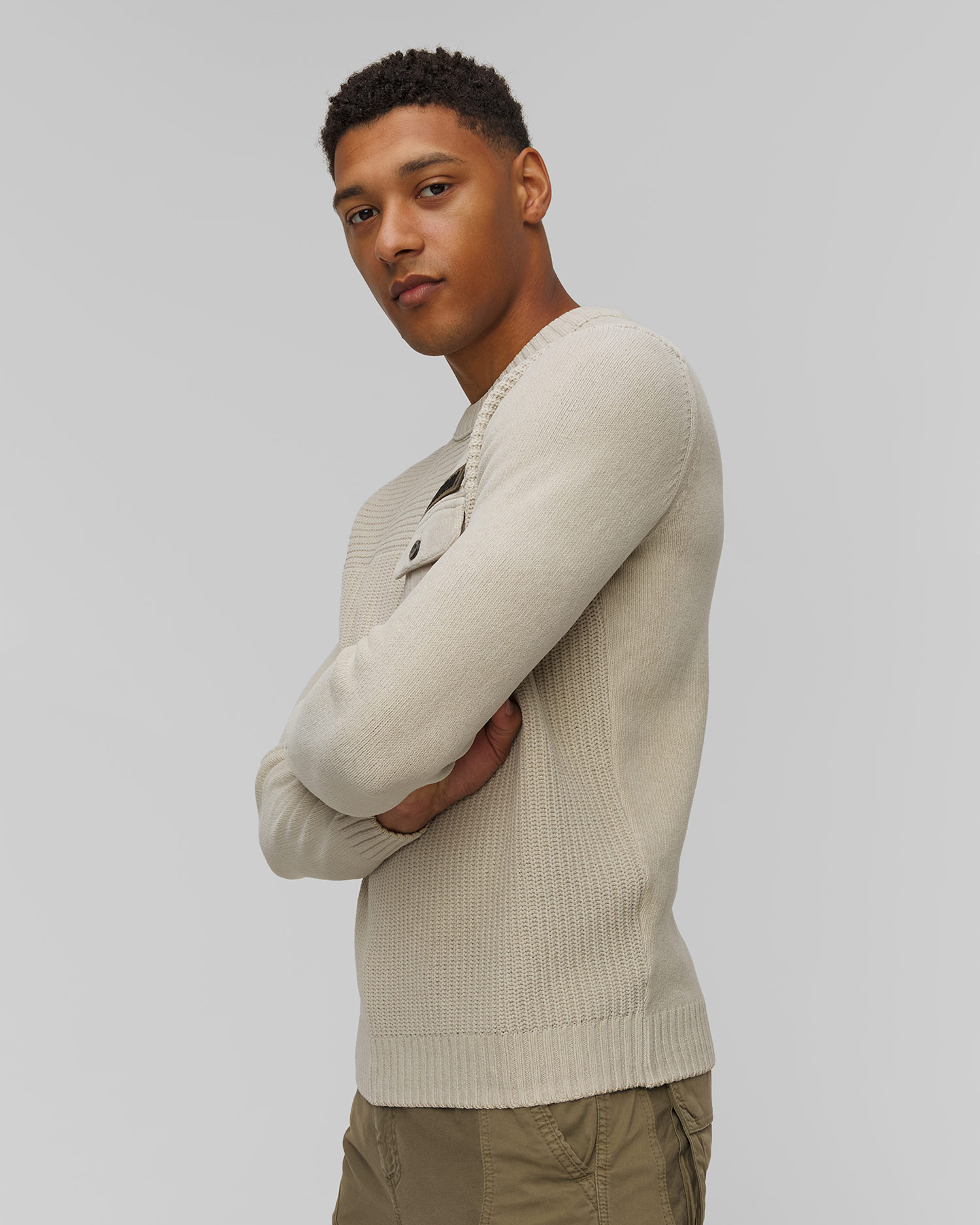 Maglione beige da uomo Aeronautica Militare