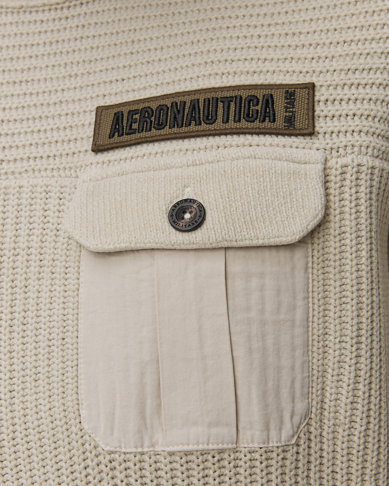 Maglione beige da uomo Aeronautica Militare