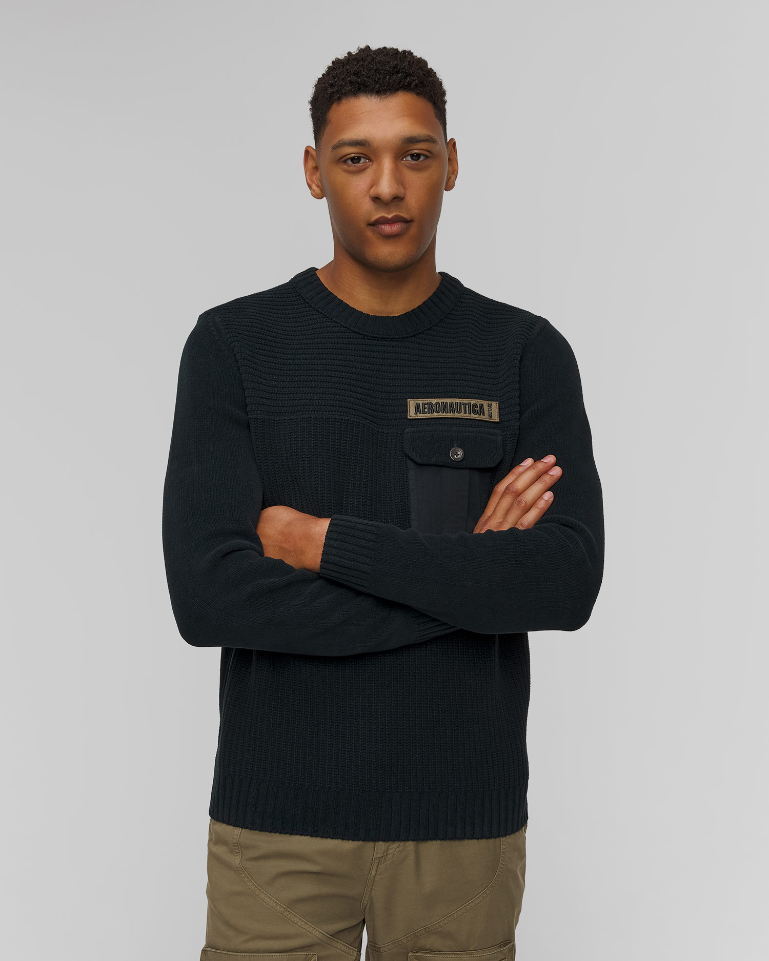 Granatowy sweter męski Aeronautica Militare