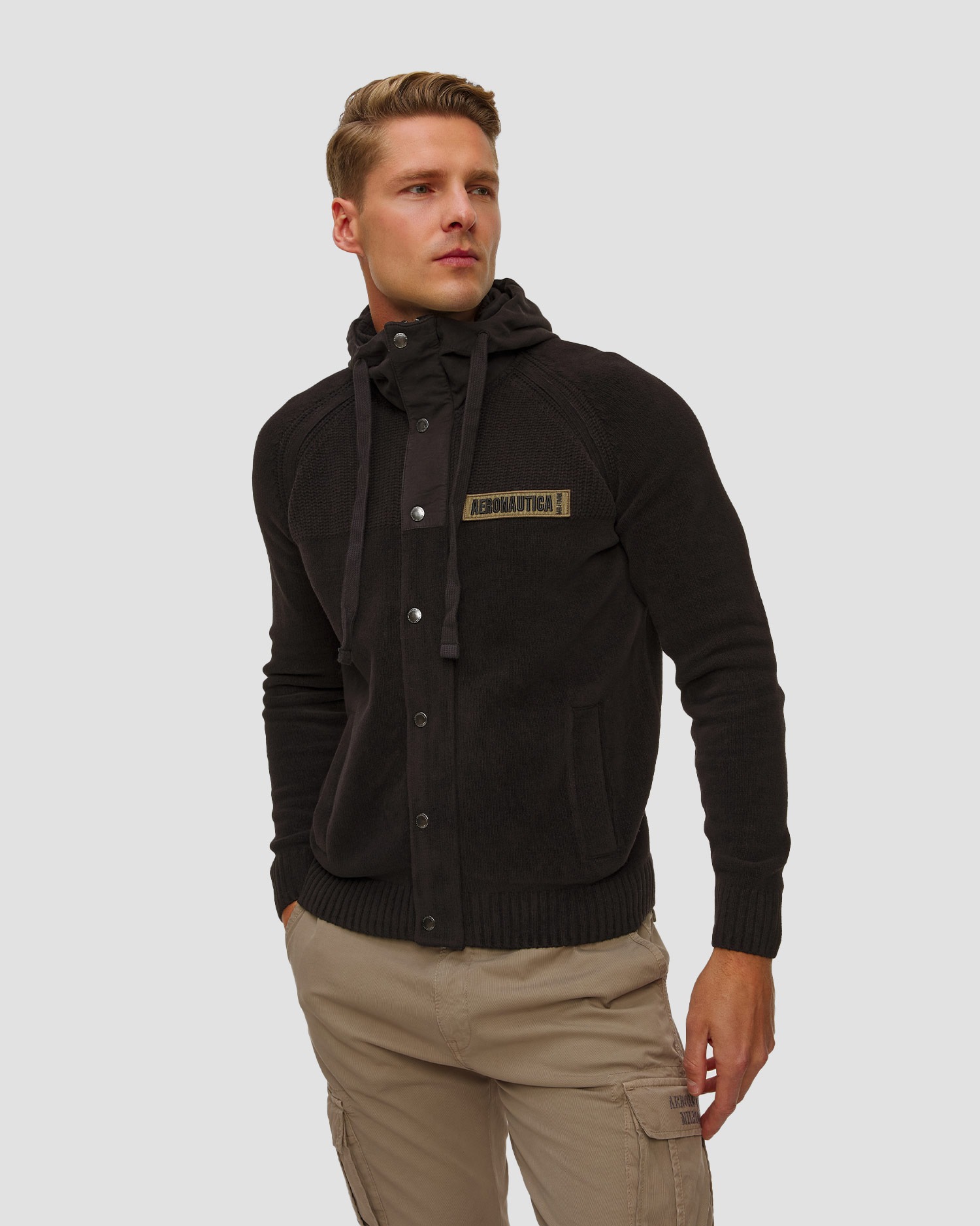 Czarny sweter męski Aeronautica Militare