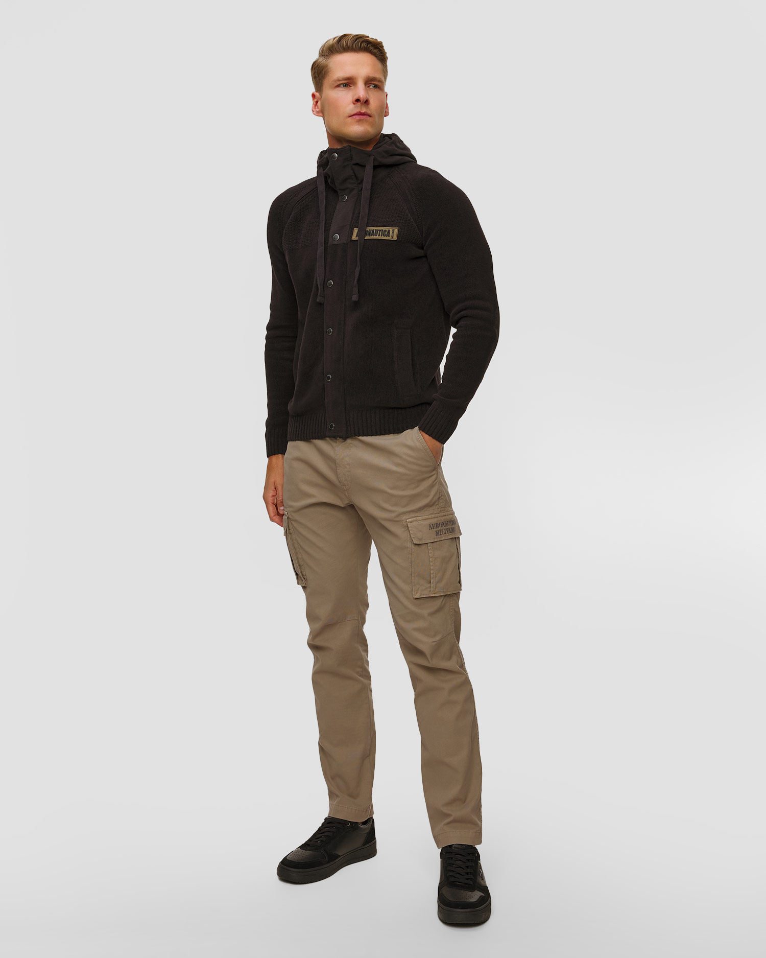 Czarny sweter męski Aeronautica Militare