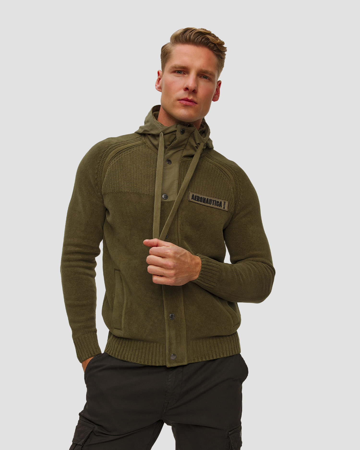 Zielony sweter męski Aeronautica Militare