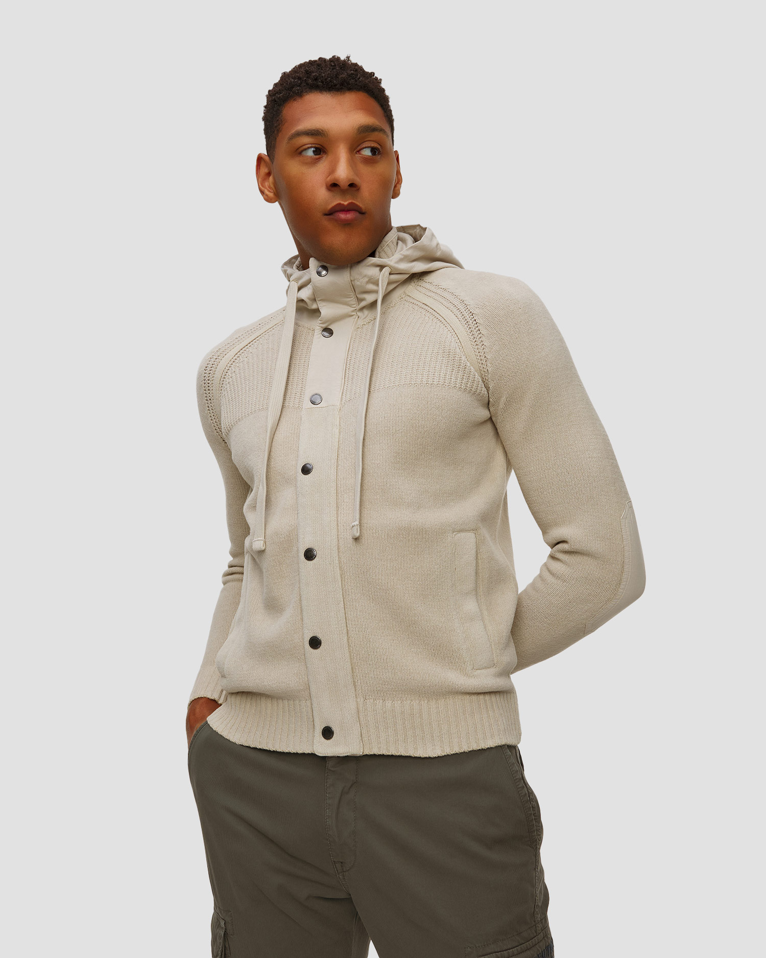 Beżowy sweter męski Aeronautica Militare