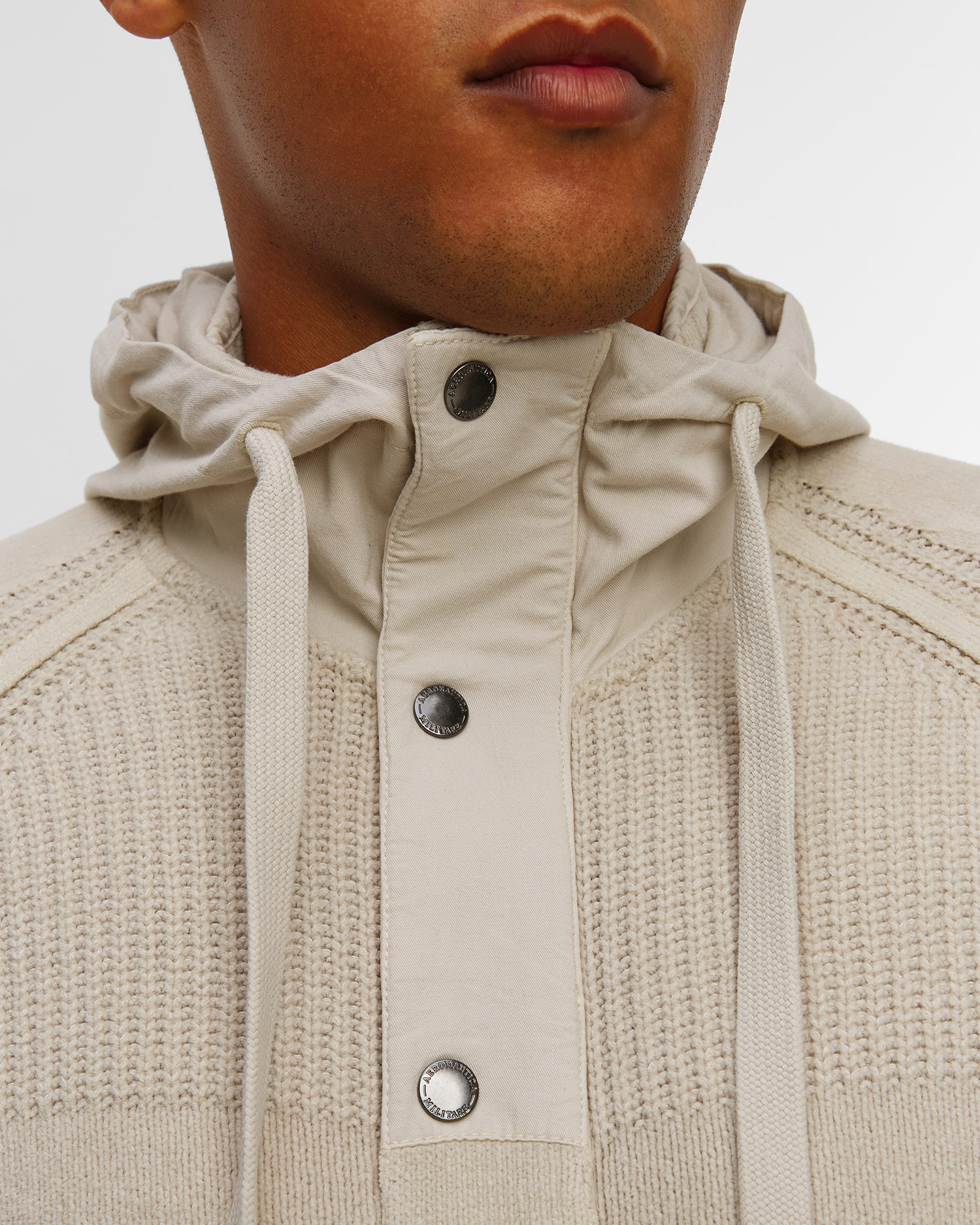 Beżowy sweter męski Aeronautica Militare