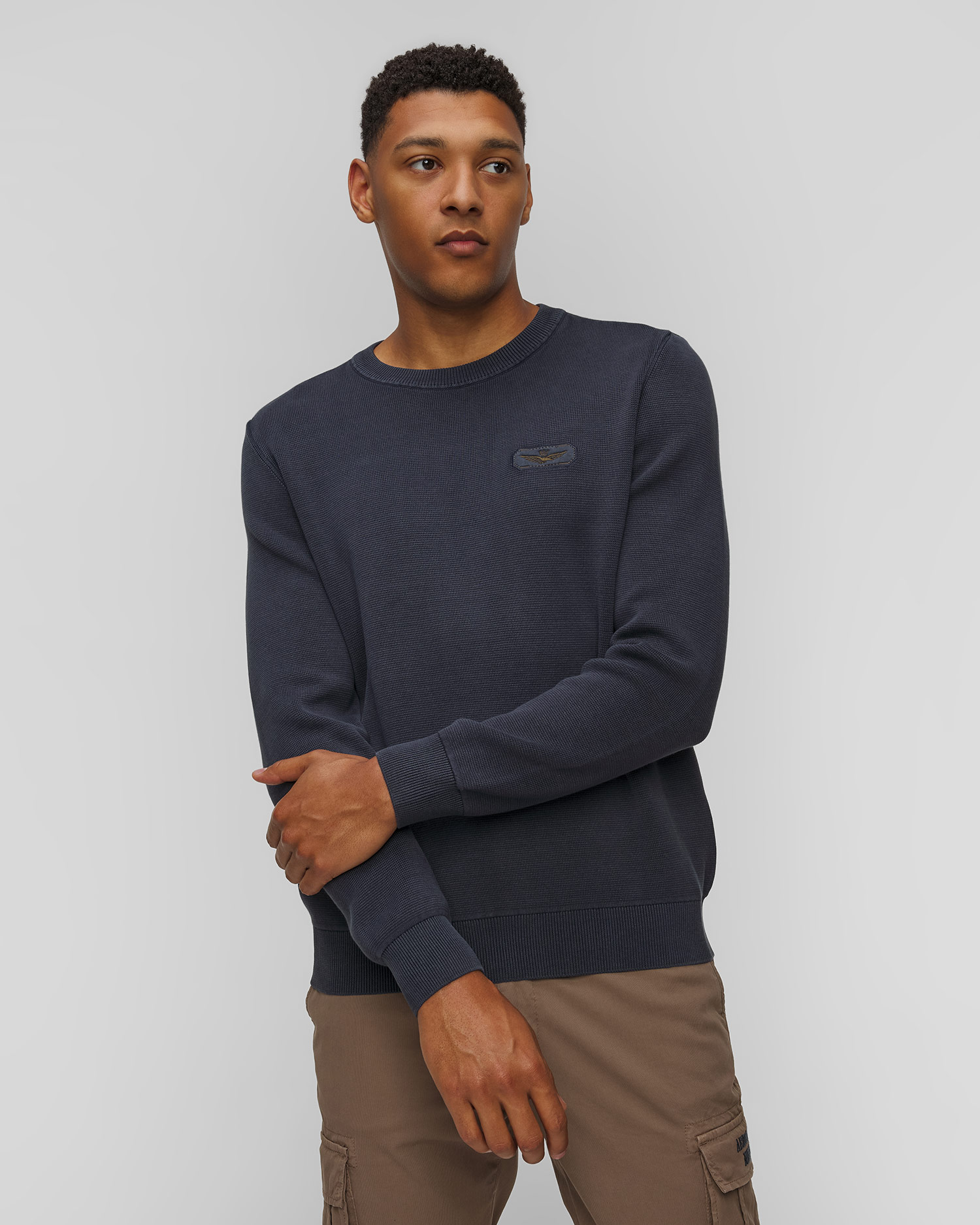 Tmavě modrý pánský svetr Aeronautica Militare