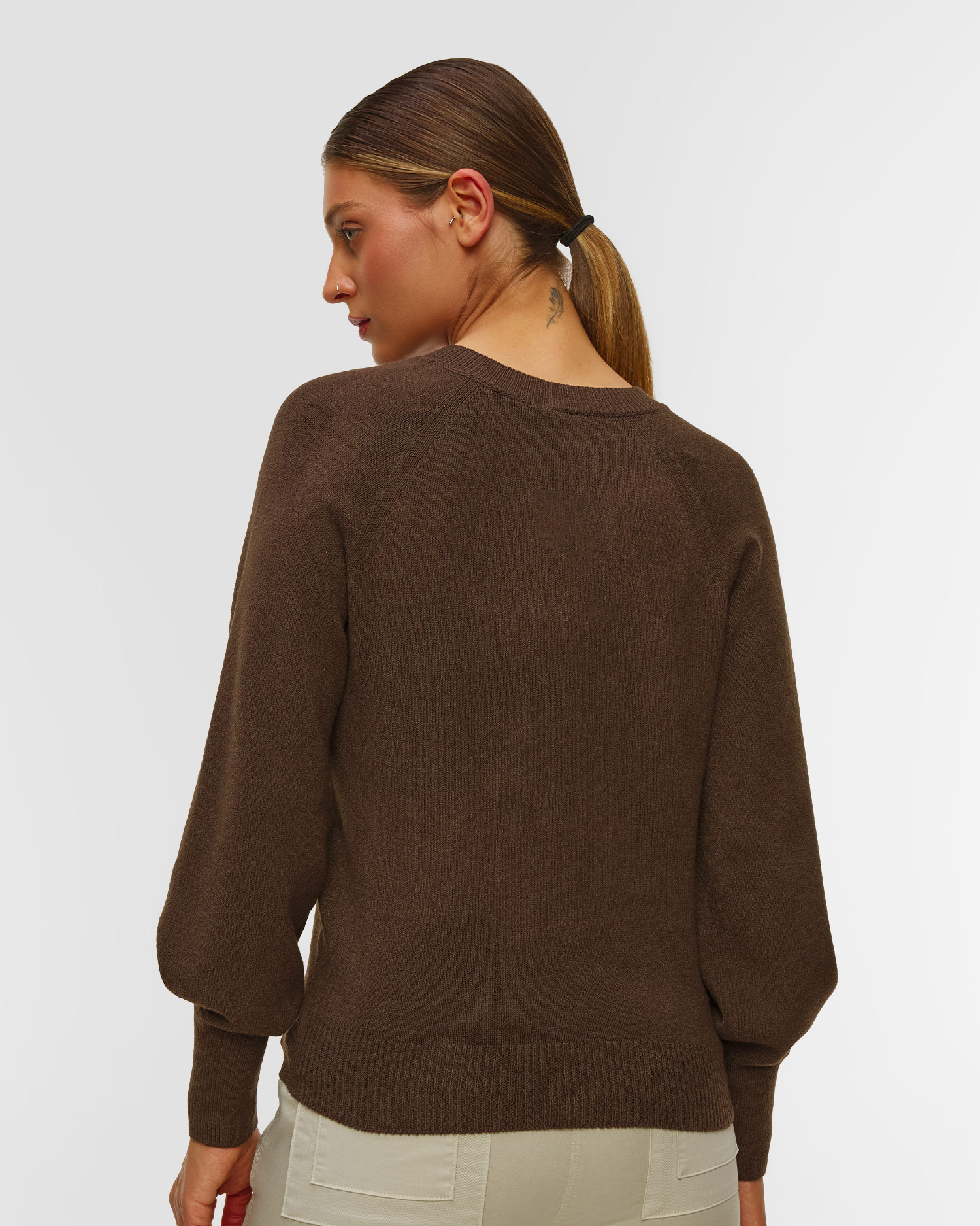 Brązowy sweter damski Aeronautica Militare