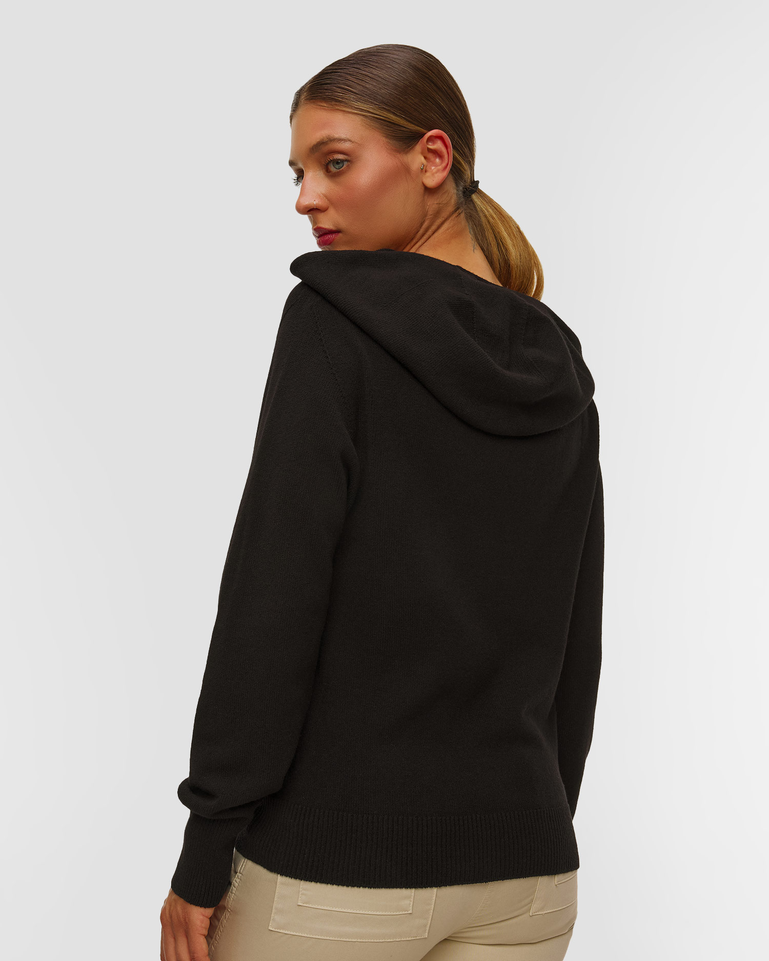 Dámský černý svetr s kapucou Aeronautica Militare