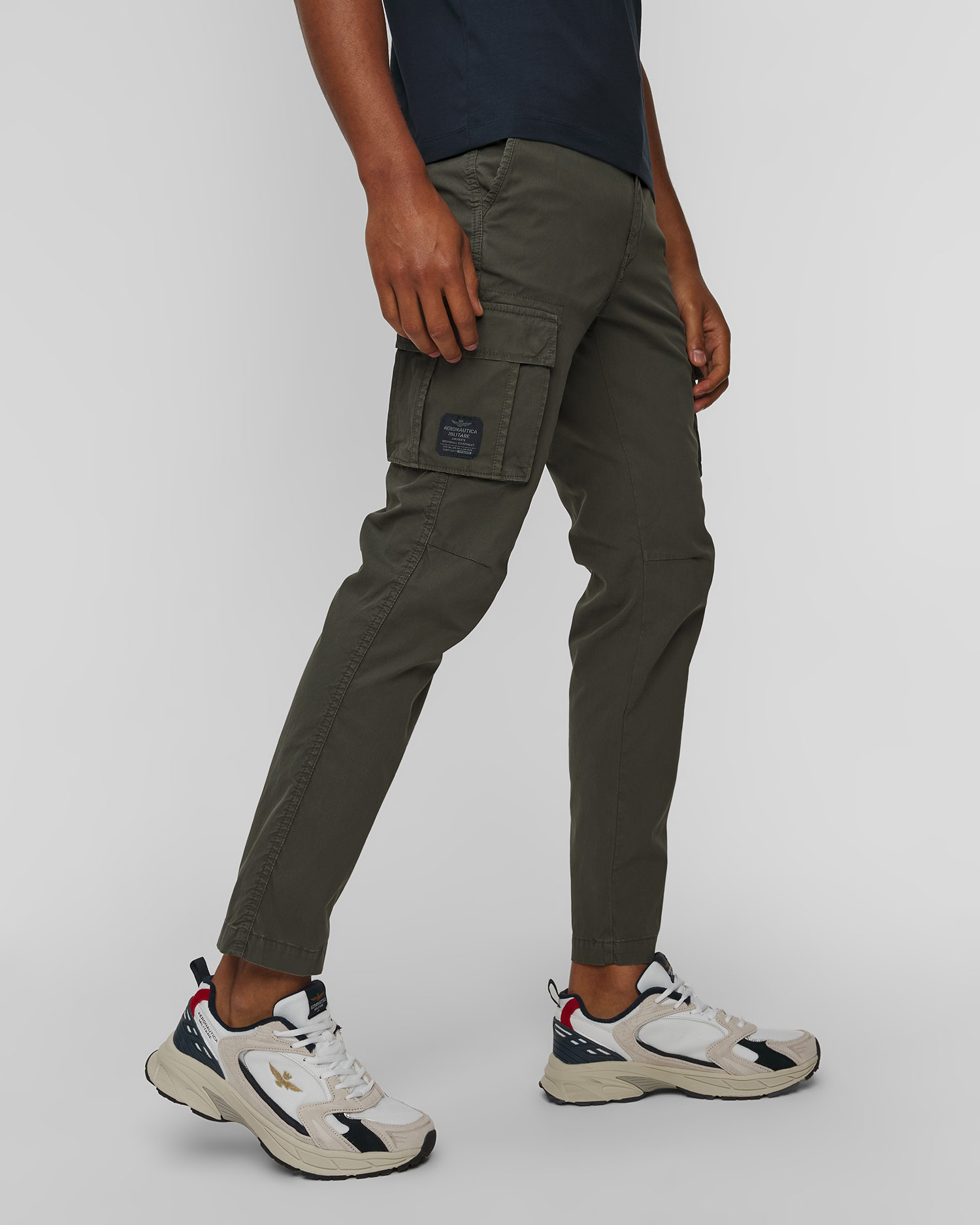 Zelené pánské kapsáčové kalhoty Aeronautica Militare