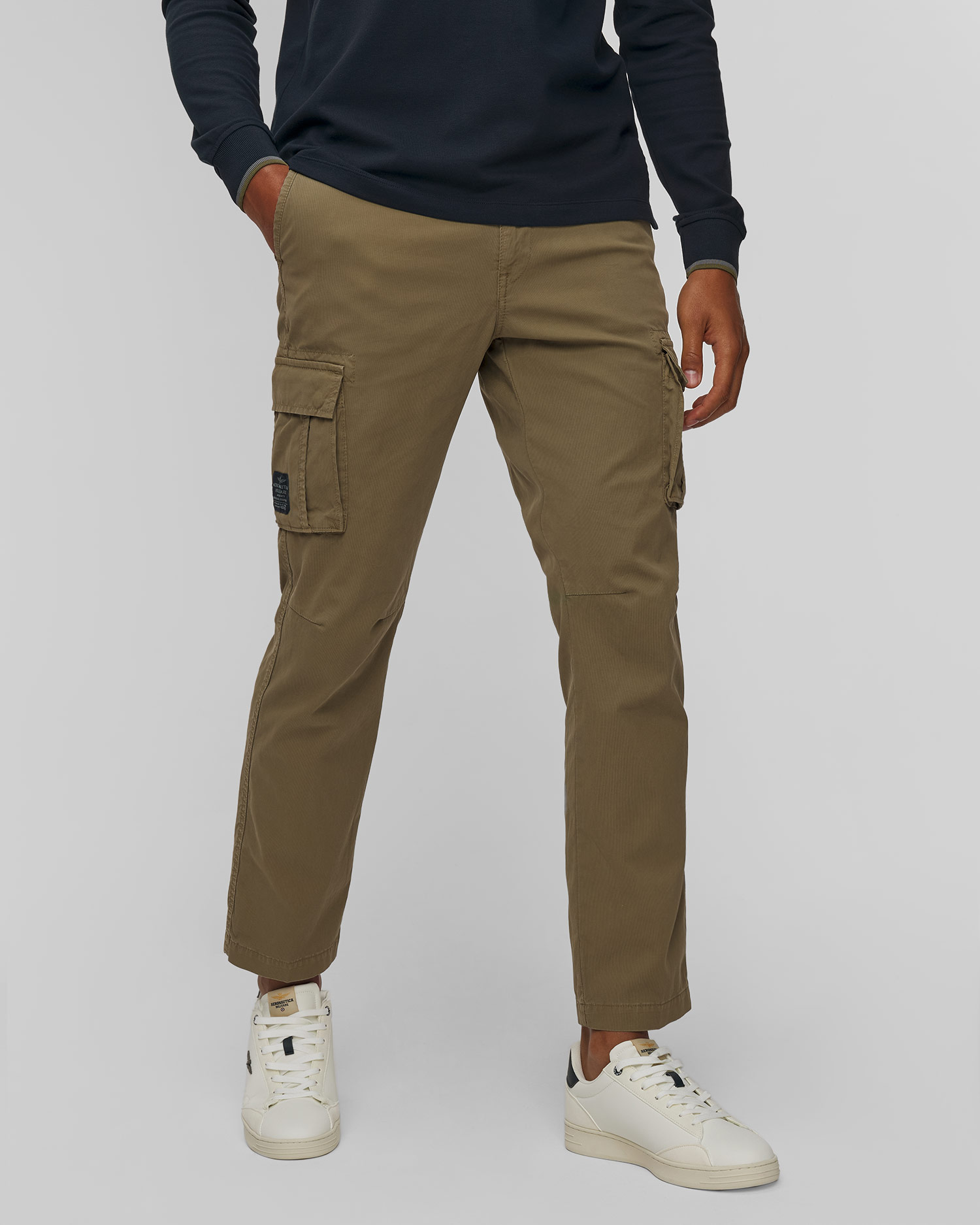 Zelené pánské kapsáčové kalhoty Aeronautica Militare