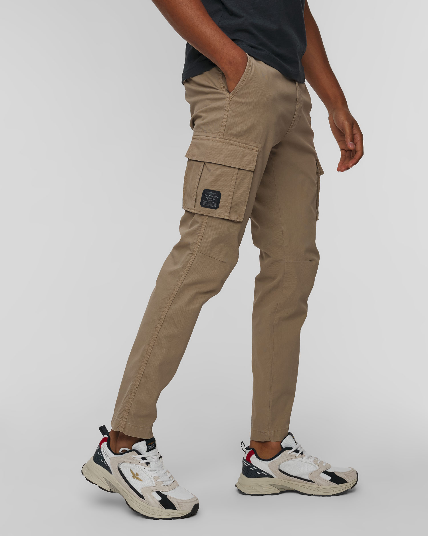 Pánske béžové cargo nohavice Aeronautica Militare