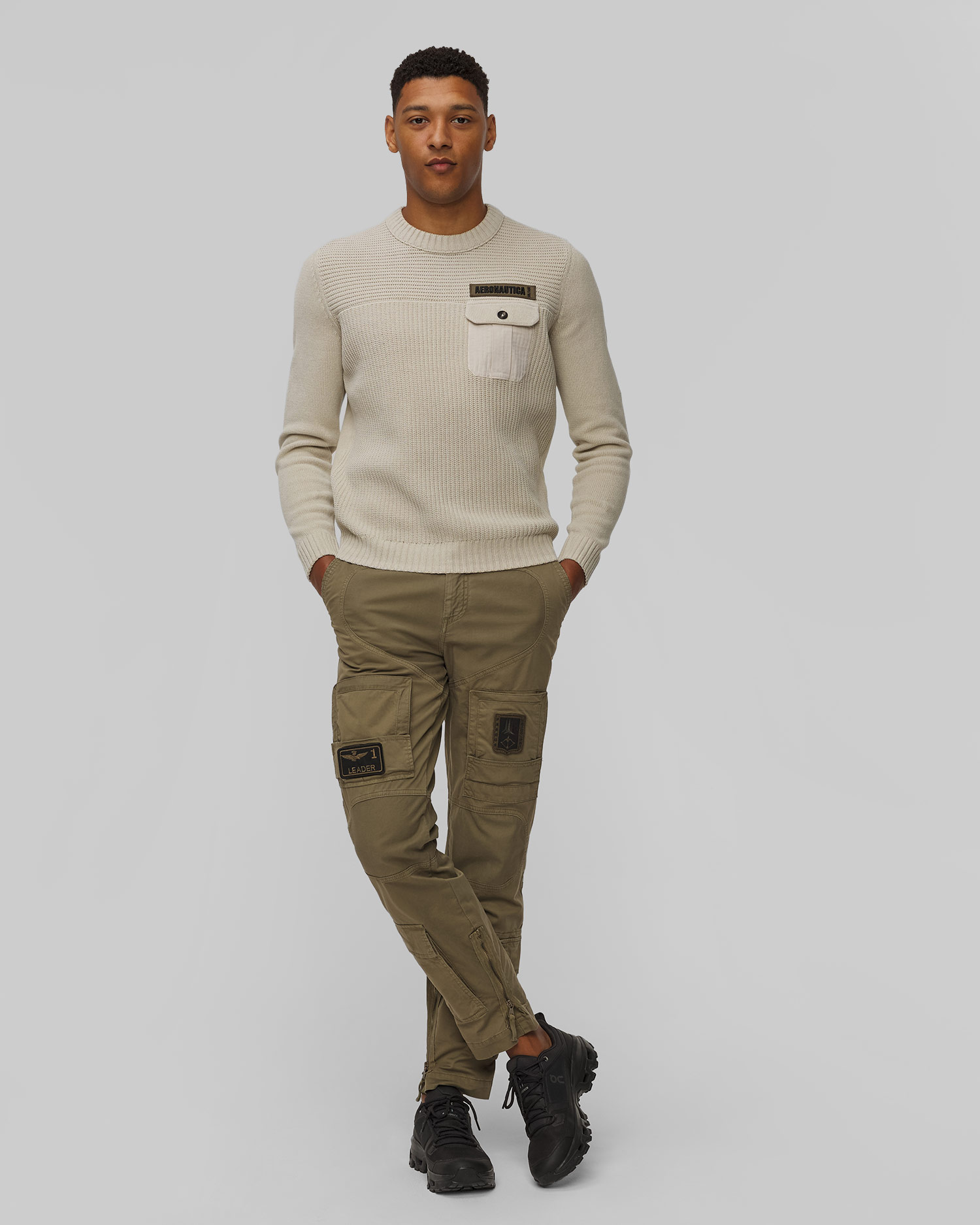 Zelené pánské kapsáčové kalhoty Aeronautica Militare