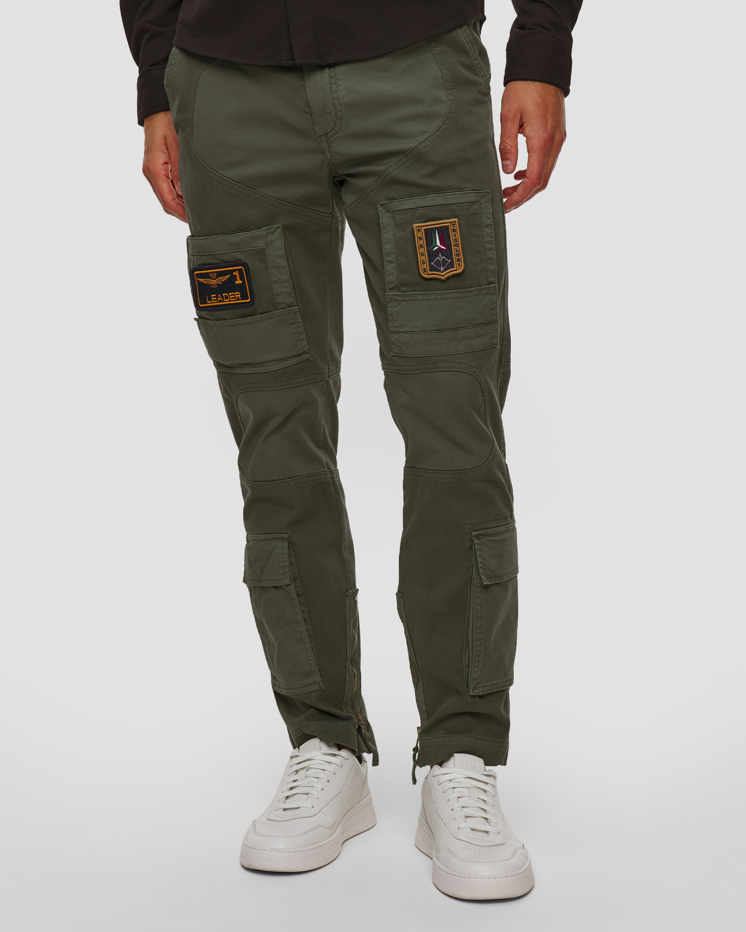 Pánské šedé kapsáčové kalhoty Aeronautica Militare