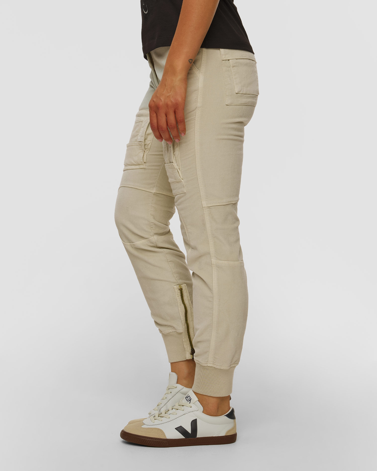 Béžové kapsáčové dámské kalhoty Aeronautica Militare