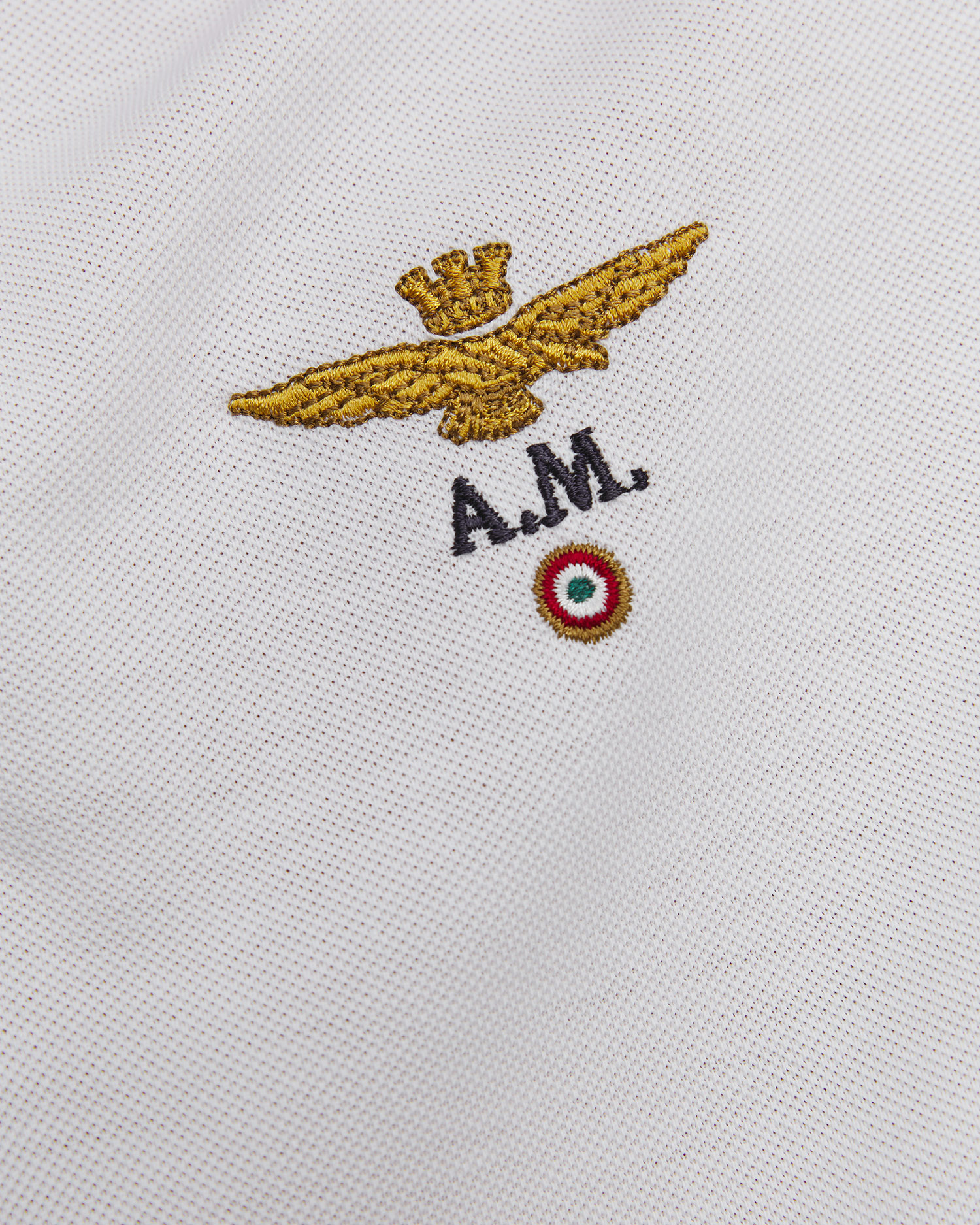 Aeronautica Militare Langarm-Polo für Herren in Weiß