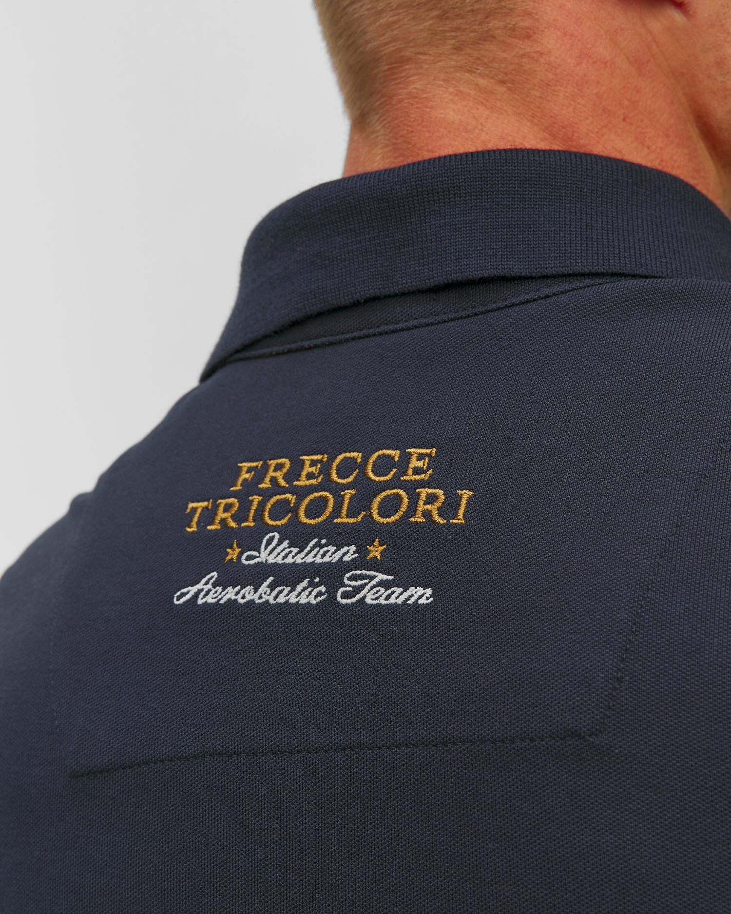 Granatowe polo z długim rękawem męskie Aeronautica Militare