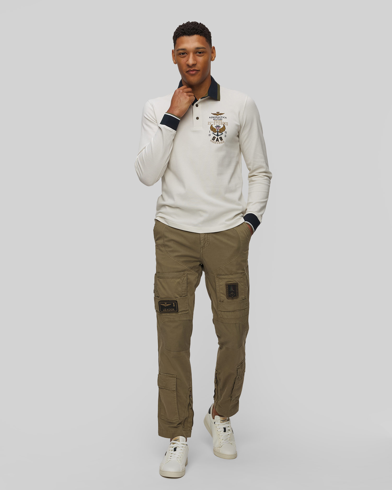 Pánske polo s dlhým rukávom Aeronautica Militare