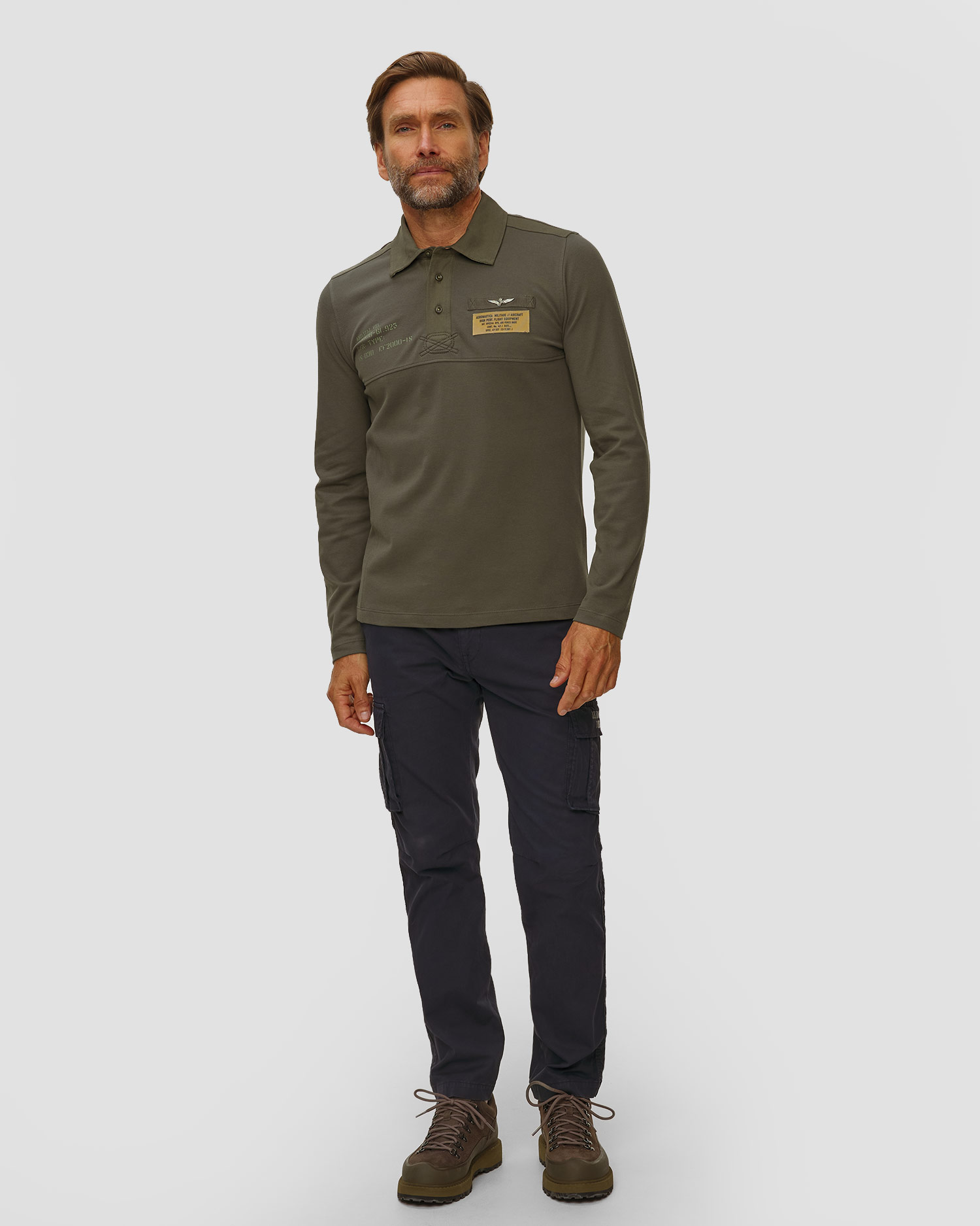 Polo a maniche lunghe da uomo Aeronautica Militare