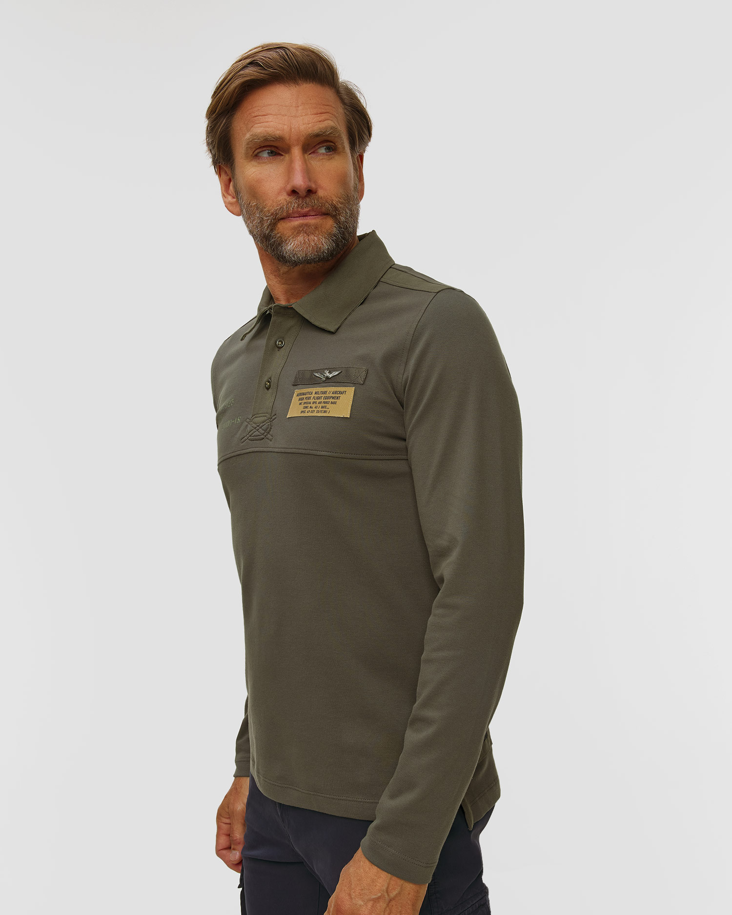 Polo a maniche lunghe da uomo Aeronautica Militare