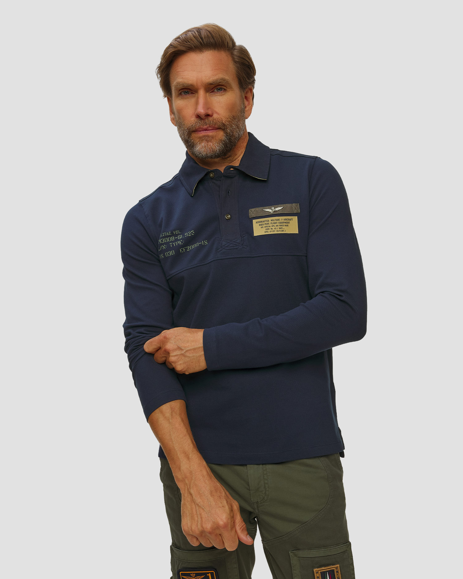 Polo a maniche lunghe da uomo Aeronautica Militare
