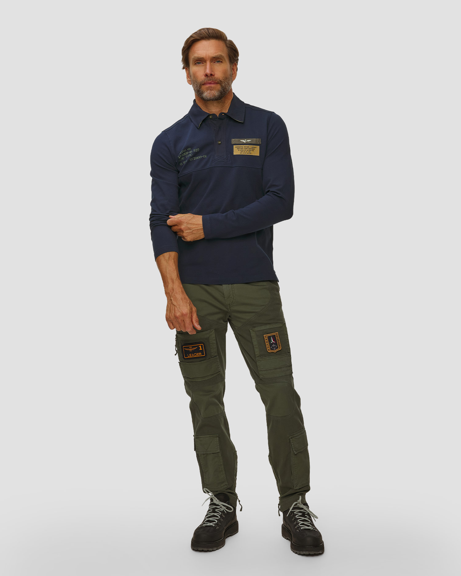 Polo a maniche lunghe da uomo Aeronautica Militare