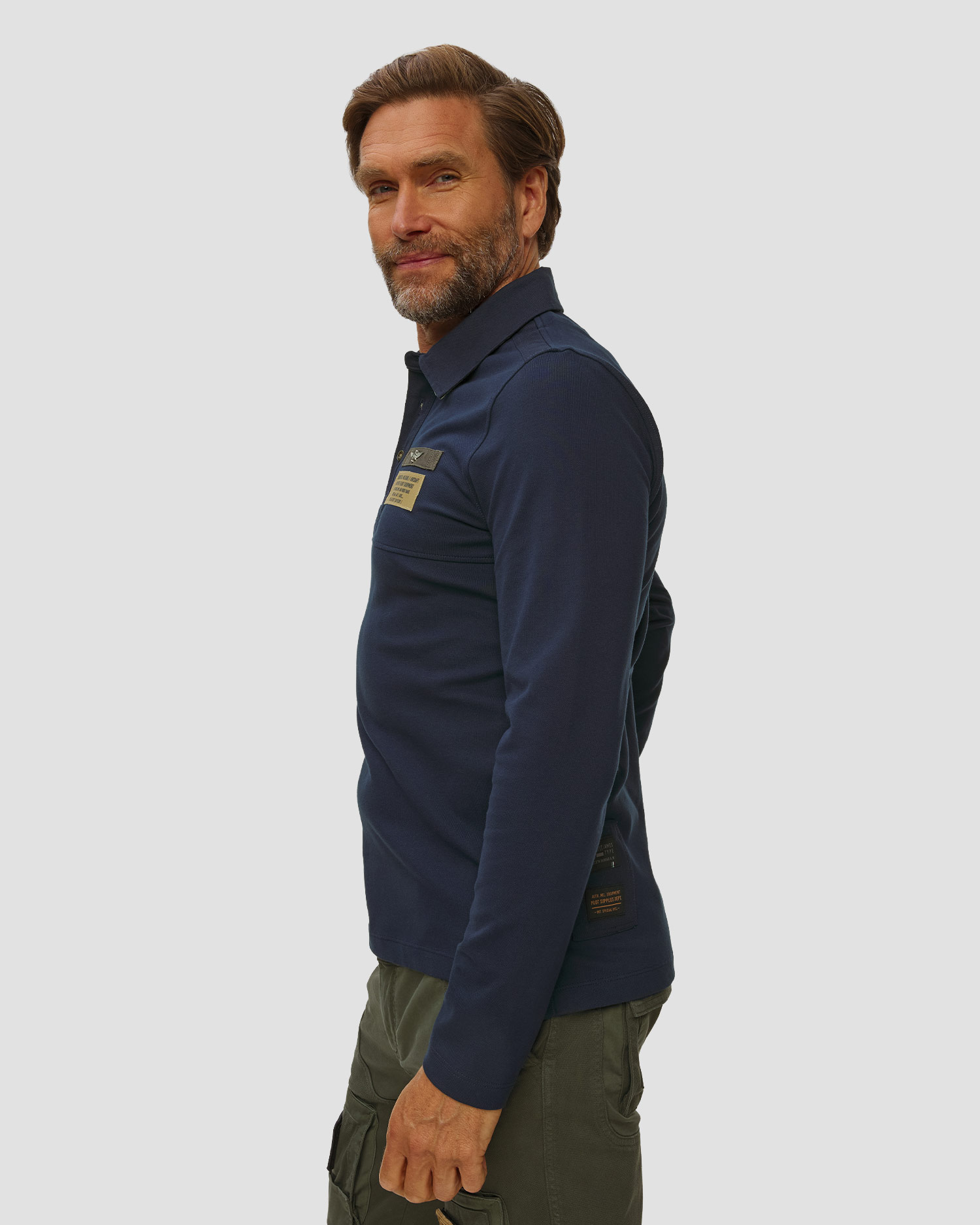 Polo a maniche lunghe da uomo Aeronautica Militare