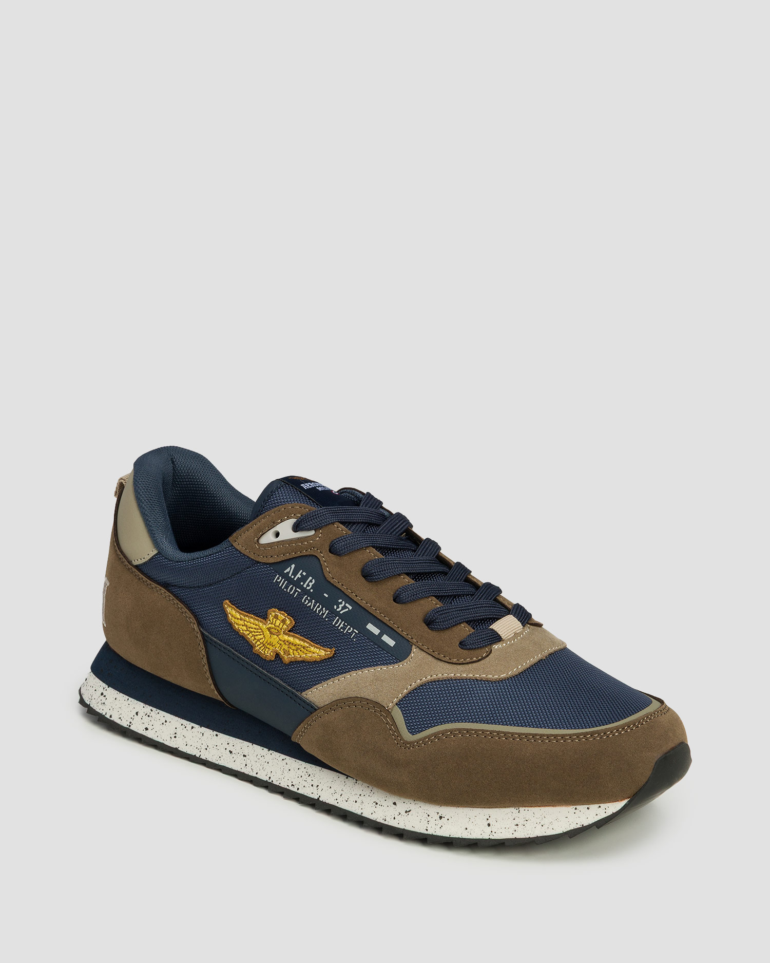 Sneakersy męskie Aeronautica Militare, Kolor/Wzór: Brązowy,Granatowy
