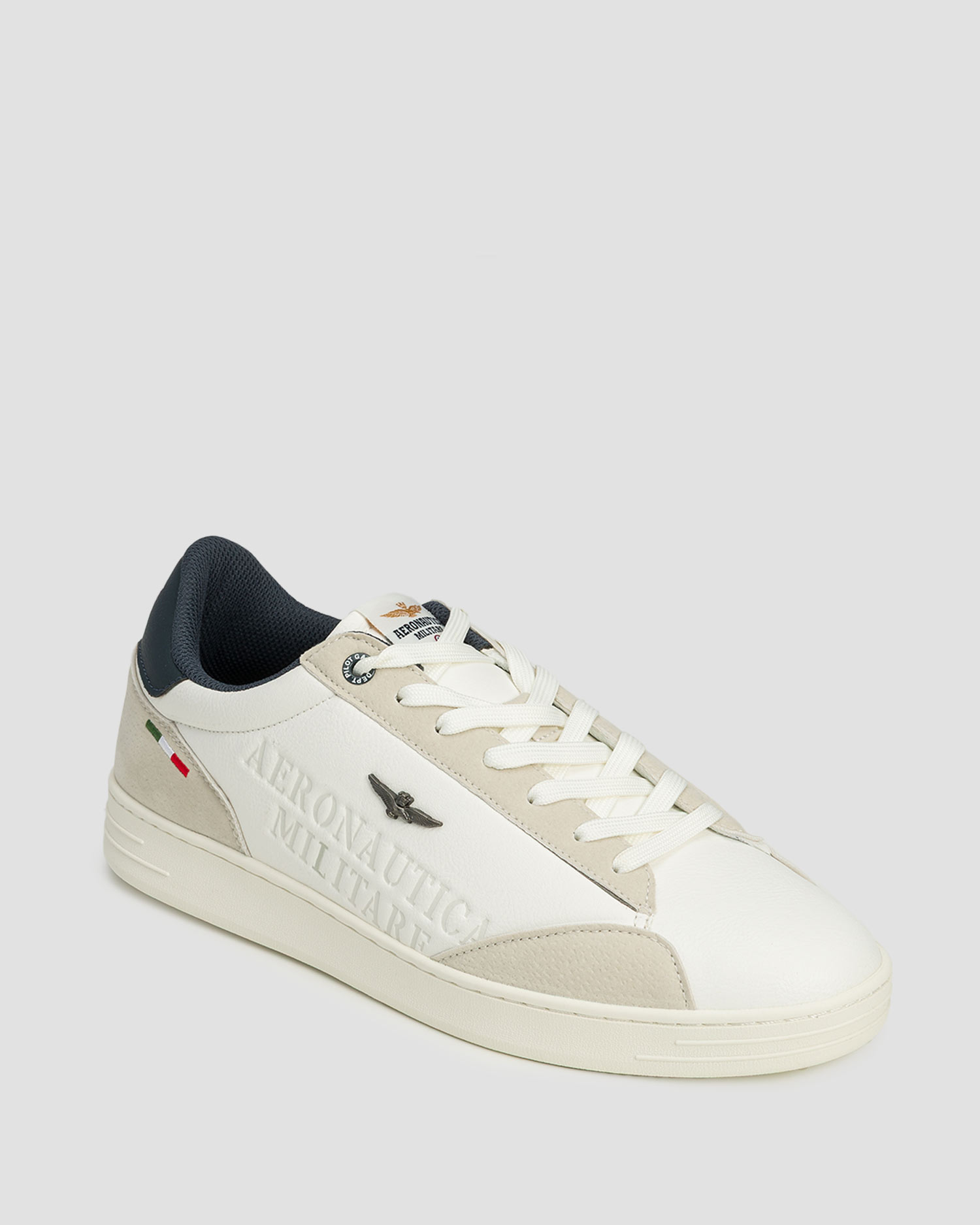 Sneakersy męskie Aeronautica Militare, Kolor/Wzór: Beżowy,Biały