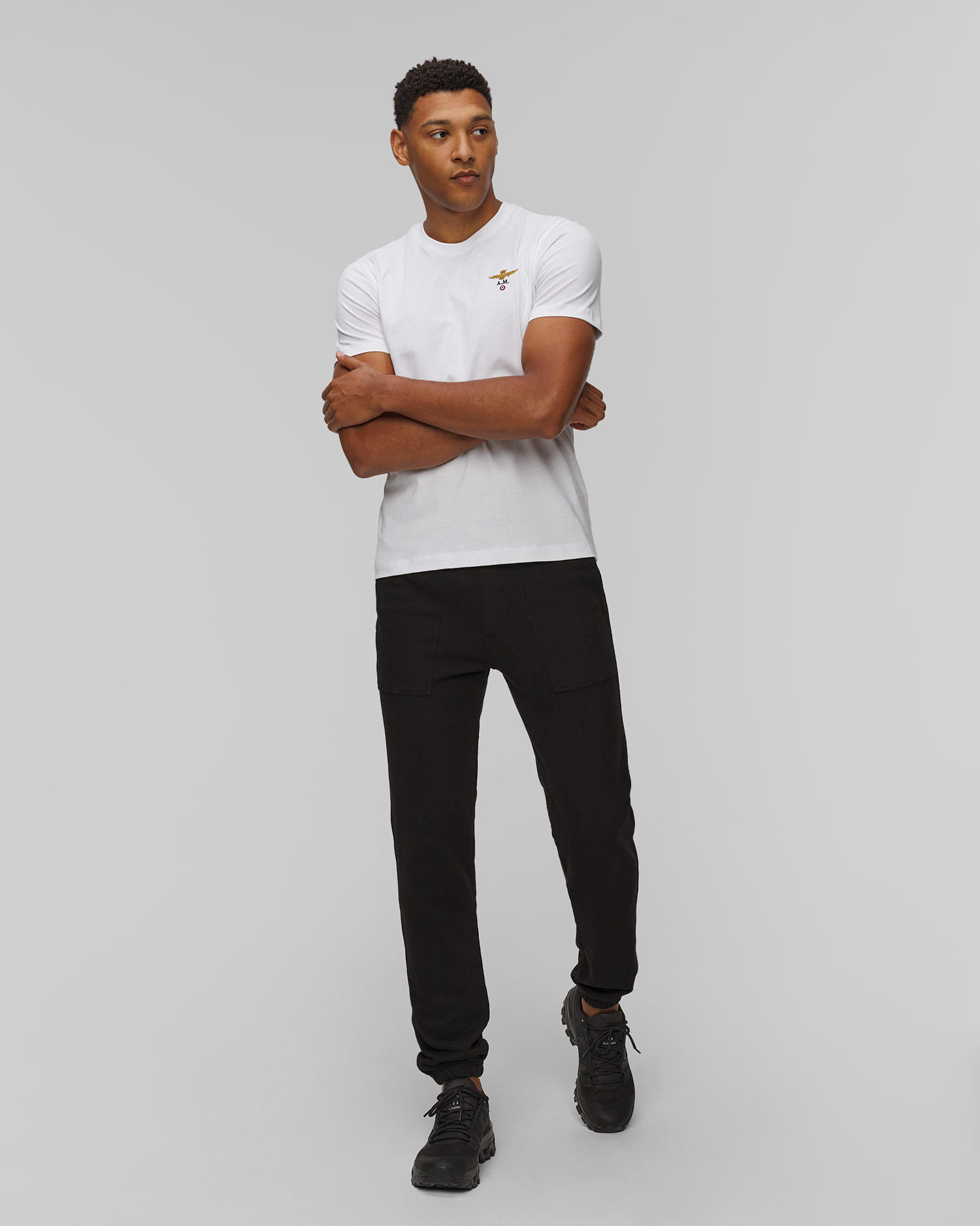 T-shirt blanc pour hommes Aeronautica Militare